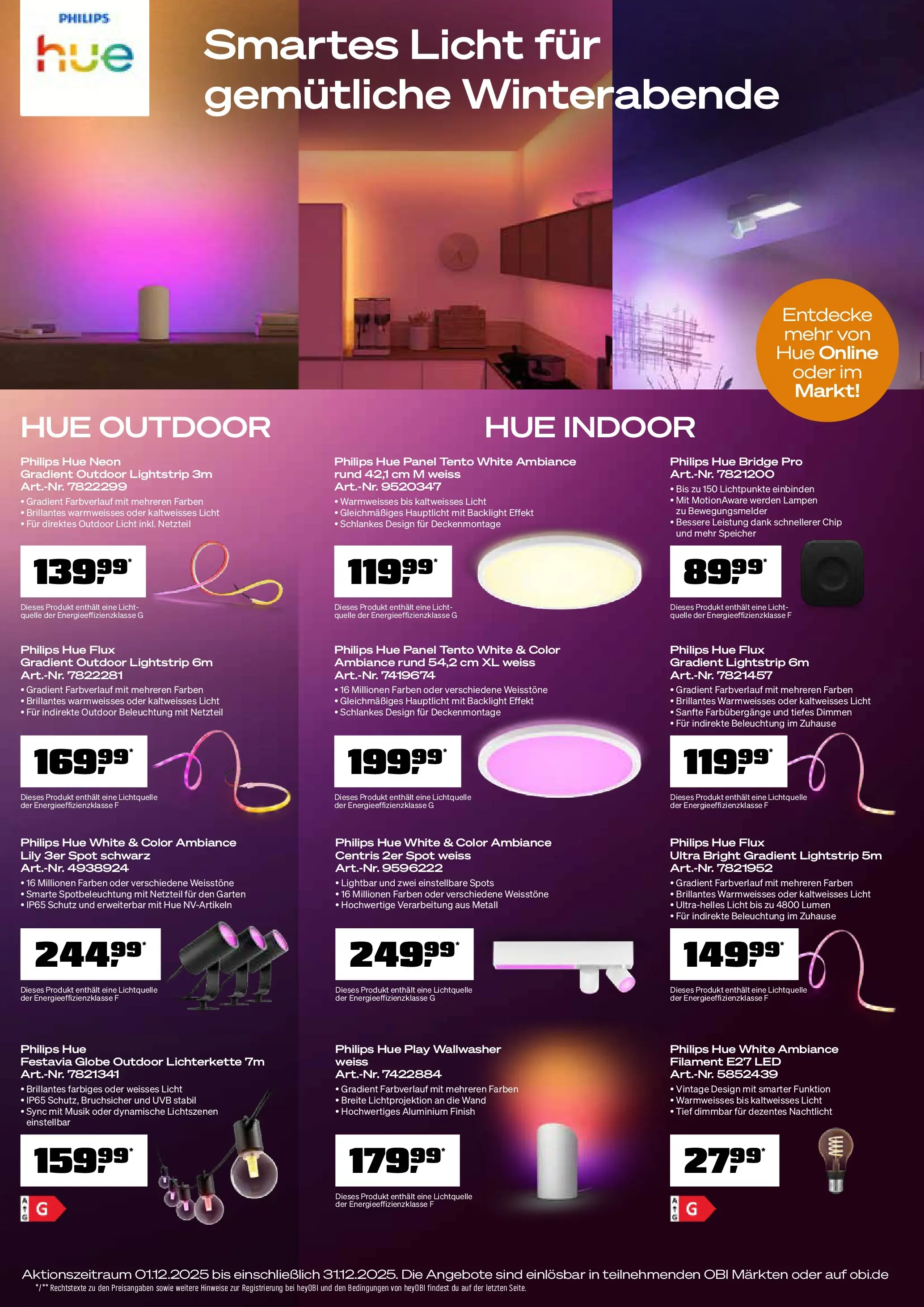 Obi Prospekt 	 (ab 15.12.2025) zum Blättern | Seite: 12 | Produkte: Philips, Finish, Nachtlicht, Netzteil