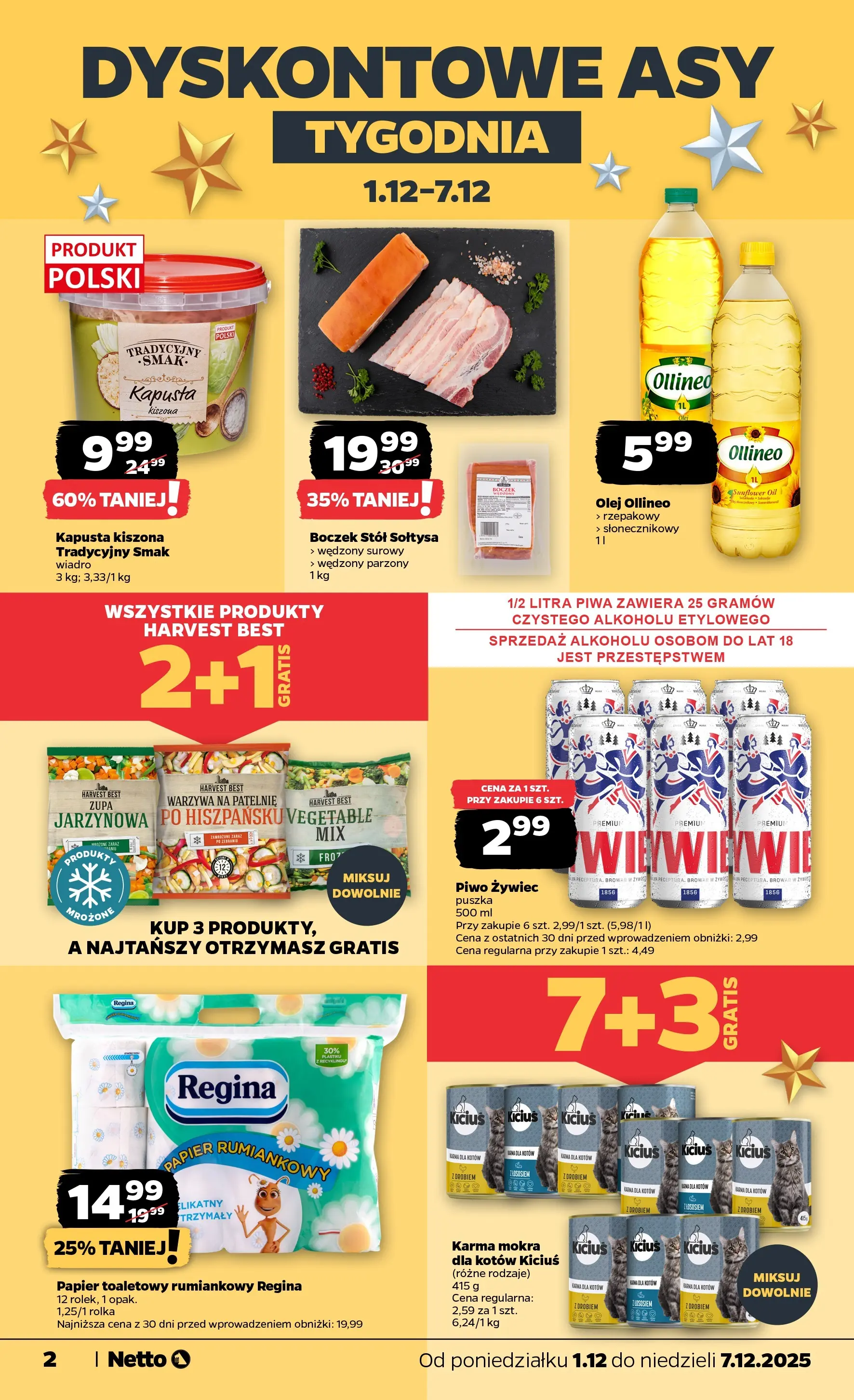 Netto - NETTO T49A ważne do 7.12 od 30.11.2025 - Aktualne promocje | Strona: 2 | Produkty: Kapusta kiszona, Papier toaletowy, Stół, Piwo
