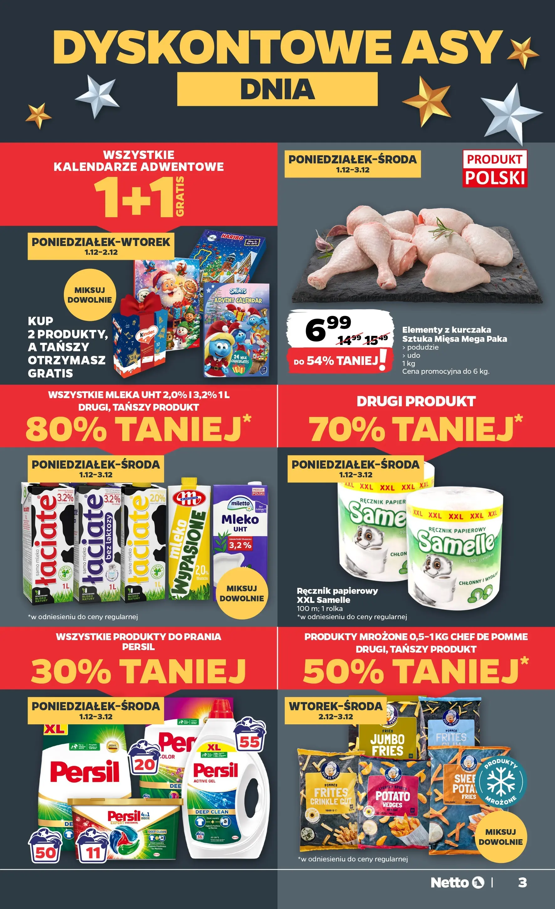 Netto - NETTO T49A ważne do 7.12 od 30.11.2025 - Aktualne promocje | Strona: 3 | Produkty: Mleko bez laktozy, Kalendarze adwentowe, Mleko, Ręcznik papierowy