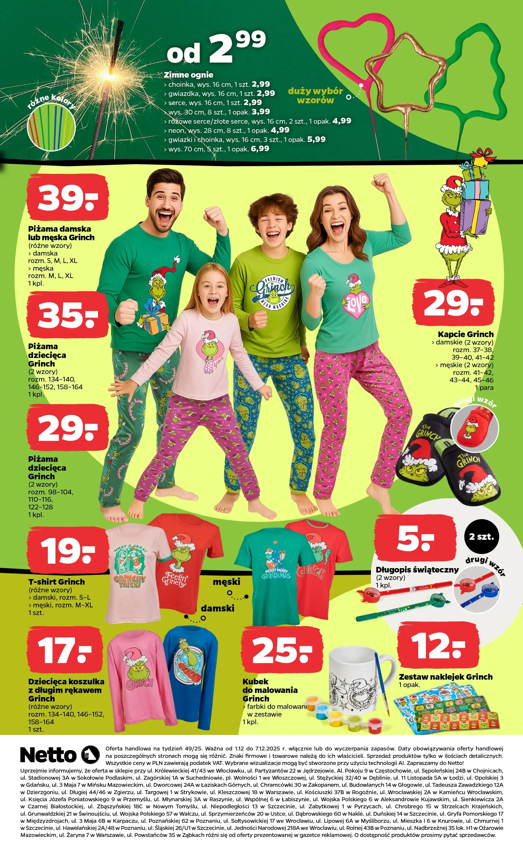 Netto - NETTO T49A ważne do 7.12 od 30.11.2025 - Aktualne promocje | Strona: 37 | Produkty: Piżama, Kapcie, Zimne ognie