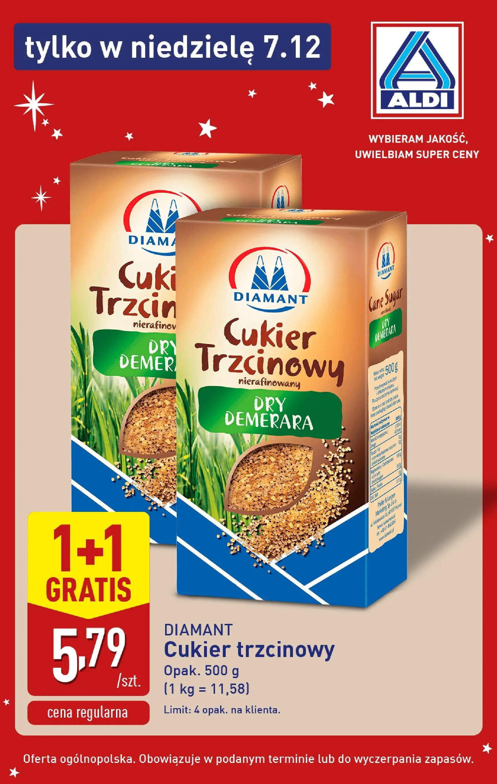 Aldi - Super oferty na niedzielę w ALDI od 06.12.2025 - Ulotka PDF, promocje | Strona: 7 | Produkty: Cukier trzcinowy, Cukier