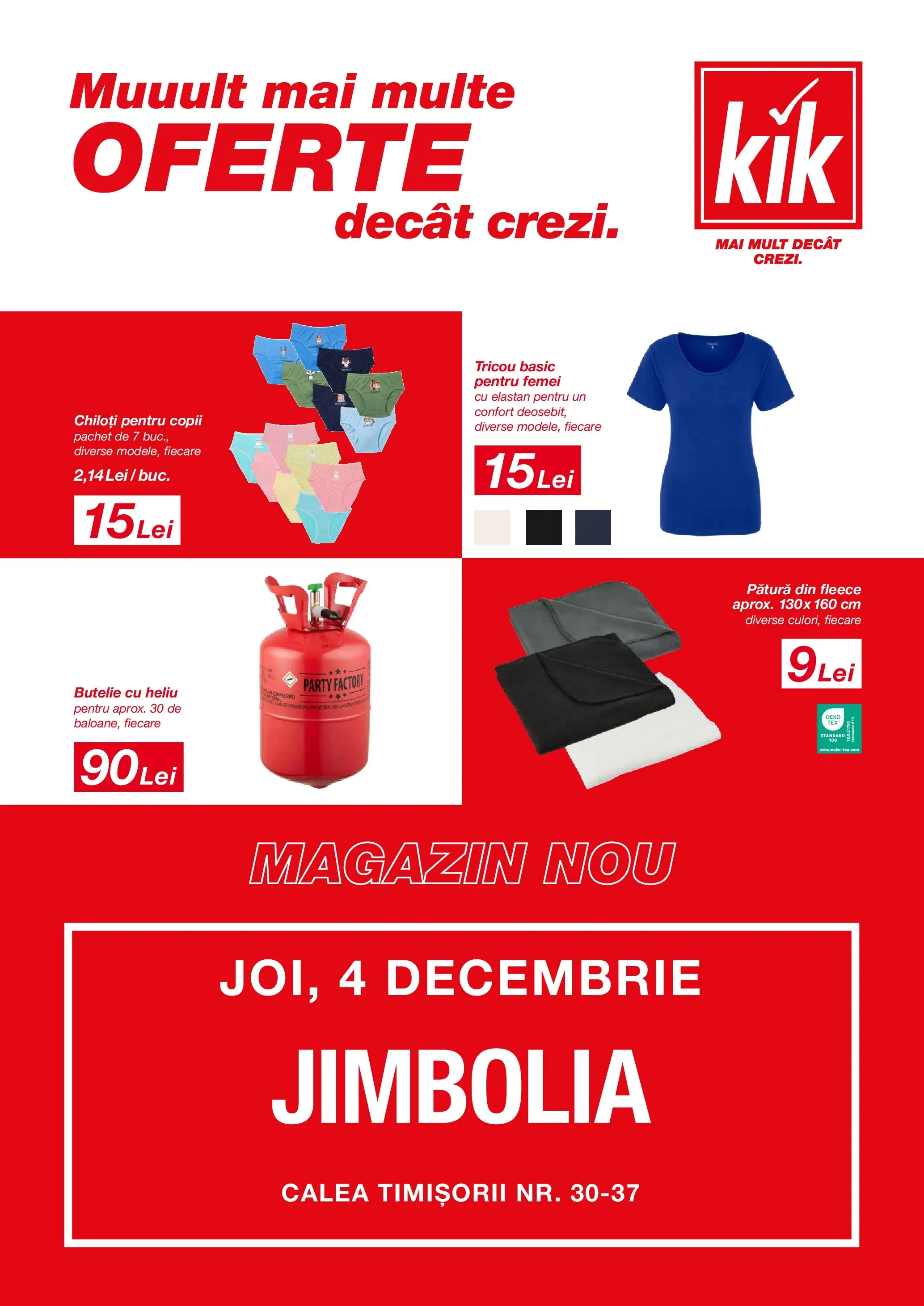 Kik catalog 30.11.2025 - Online magazin Romania | Pagină: 1 | Produse: Pătură, Tricou, Chiloți