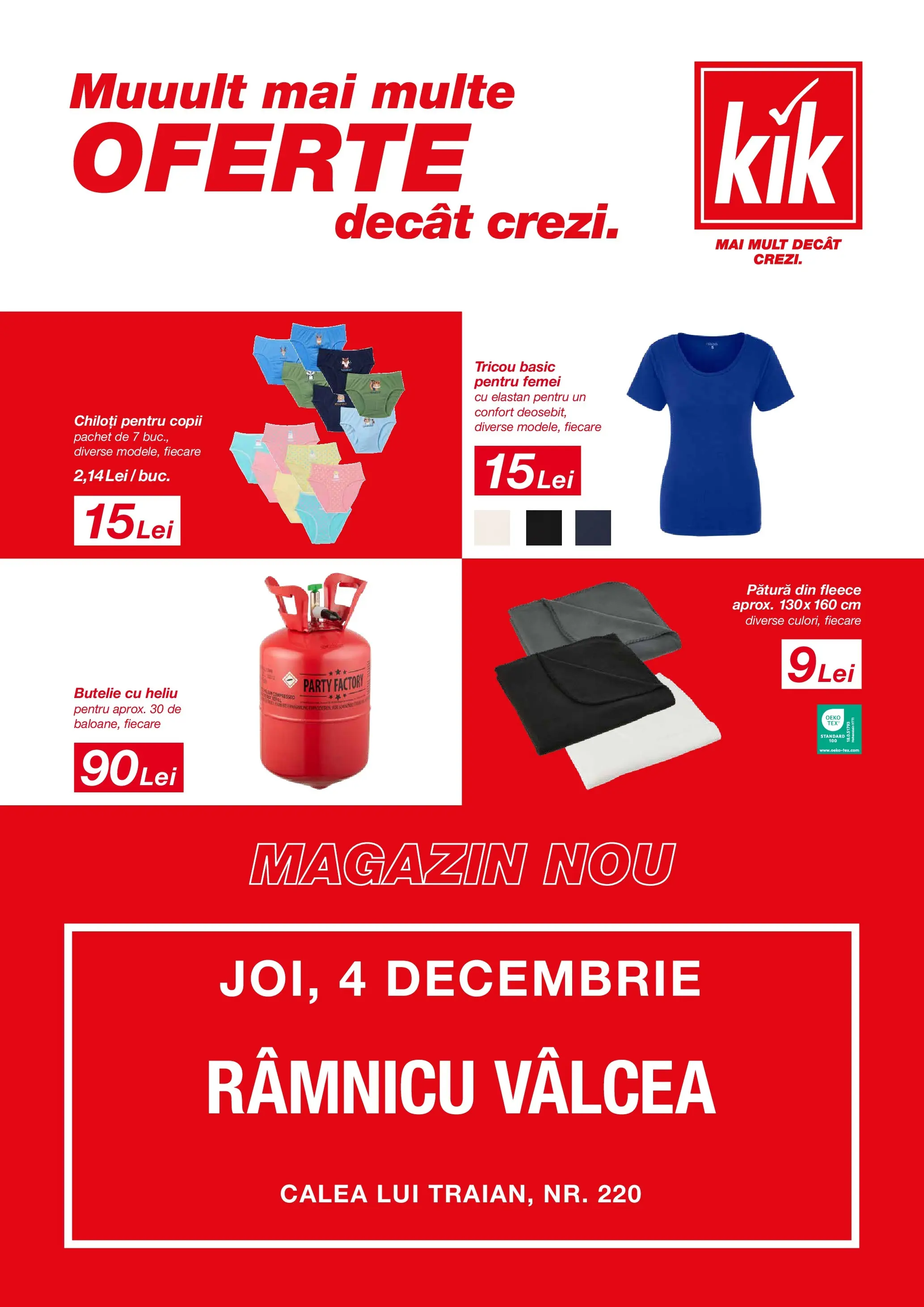 Kik catalog 30.11.2025 - Online magazin Romania | Pagină: 1 | Produse: Pătură, Tricou, Chiloți