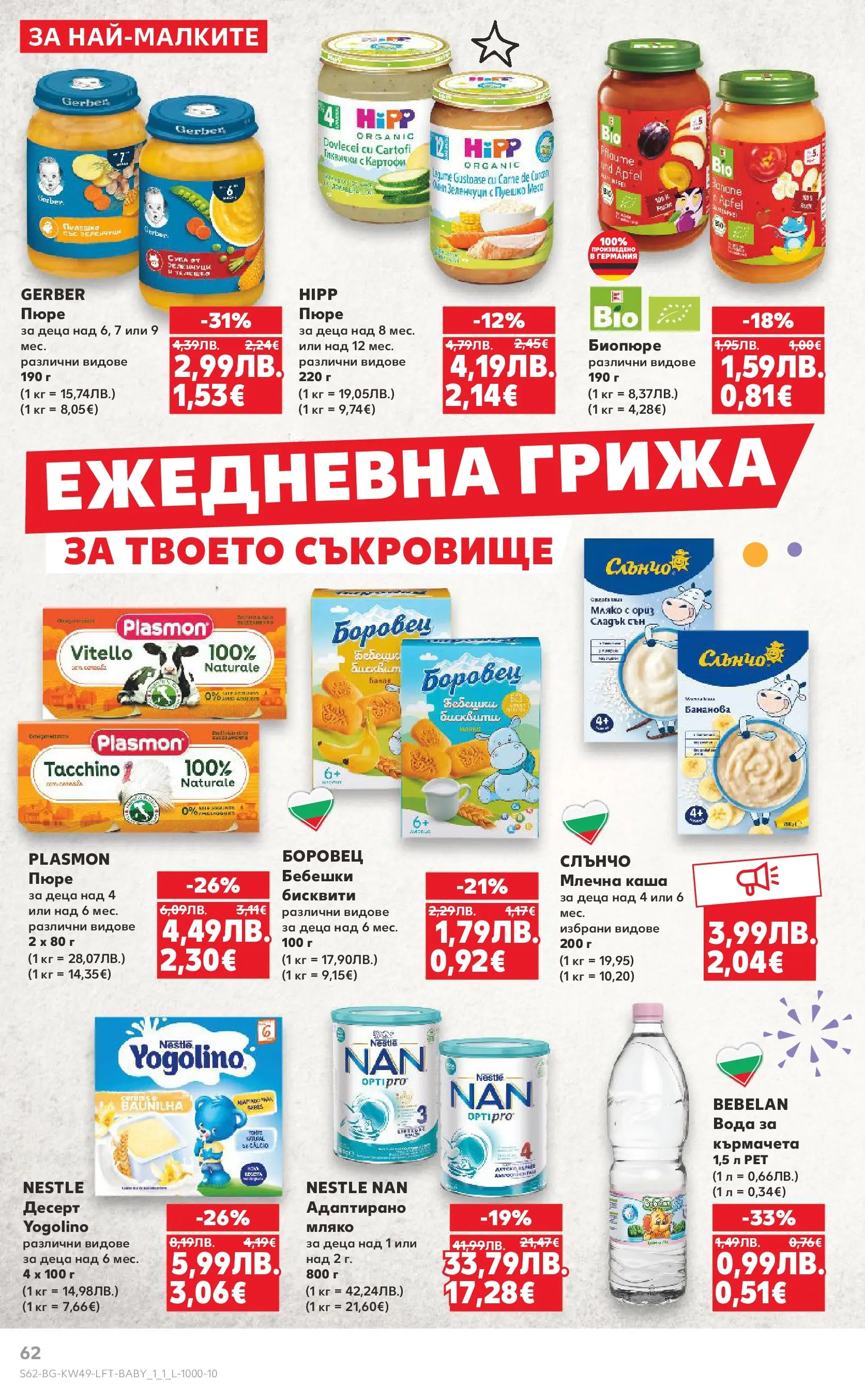 Нова Кауфланд - Отвори вратата за вкусен Никулден с Kaufland предложения с валидност до 07.12.2025 от 30.11.2025 | Страница: 62 | Продукти: Ориз, Вода, Пюре, Тиквички