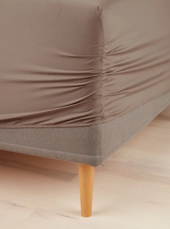 JYSK Чаршаф с ластик VIVIAN 160x200x35 цвят тъмен пясък
