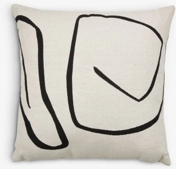 JYSK Декоративна възглавница HVITVEIS 45x45 светлокремаво/черно