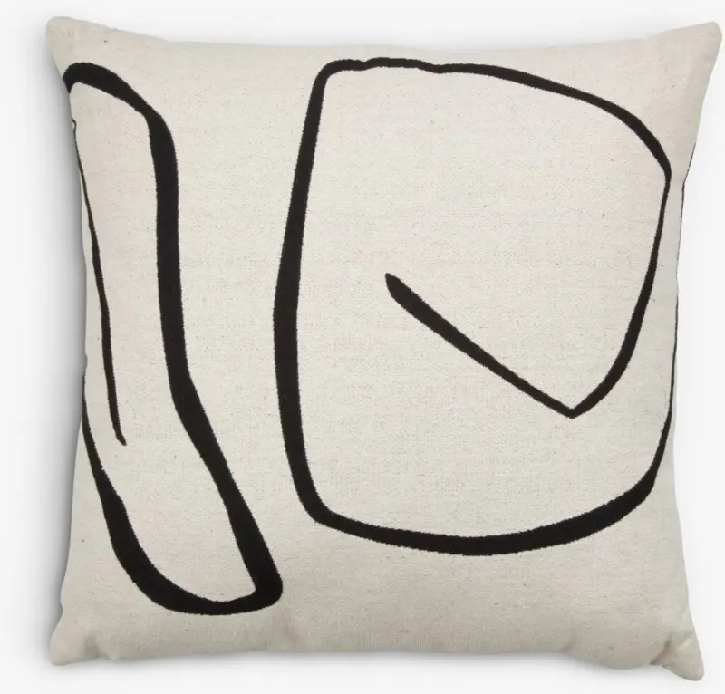 JYSK Декоративна възглавница HVITVEIS 45x45 светлокремаво/черно