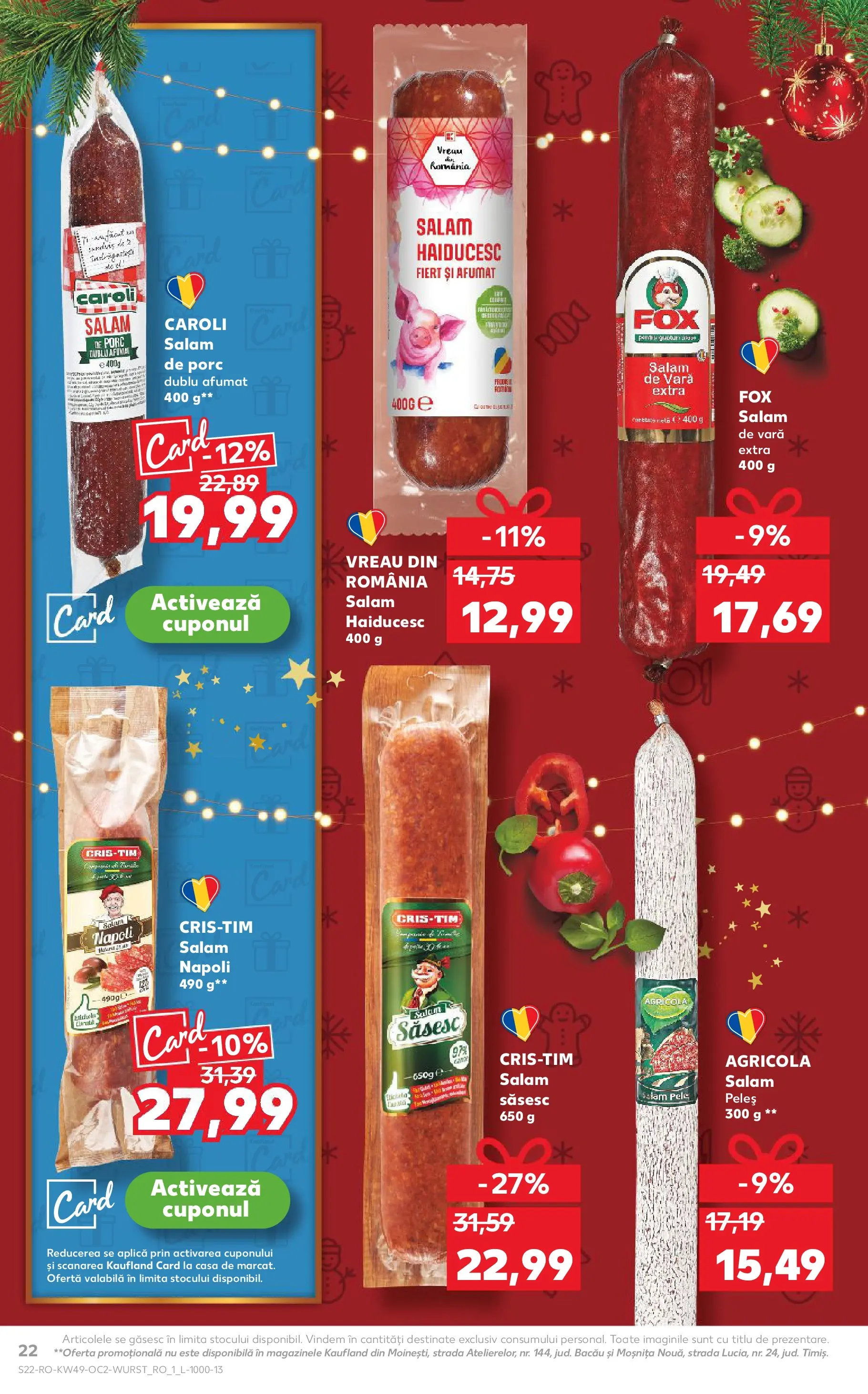 Catalog Kaufland - Constanța 03.12.2025 - Revista si Oferta | Pagină: 22 | Produse: Salam