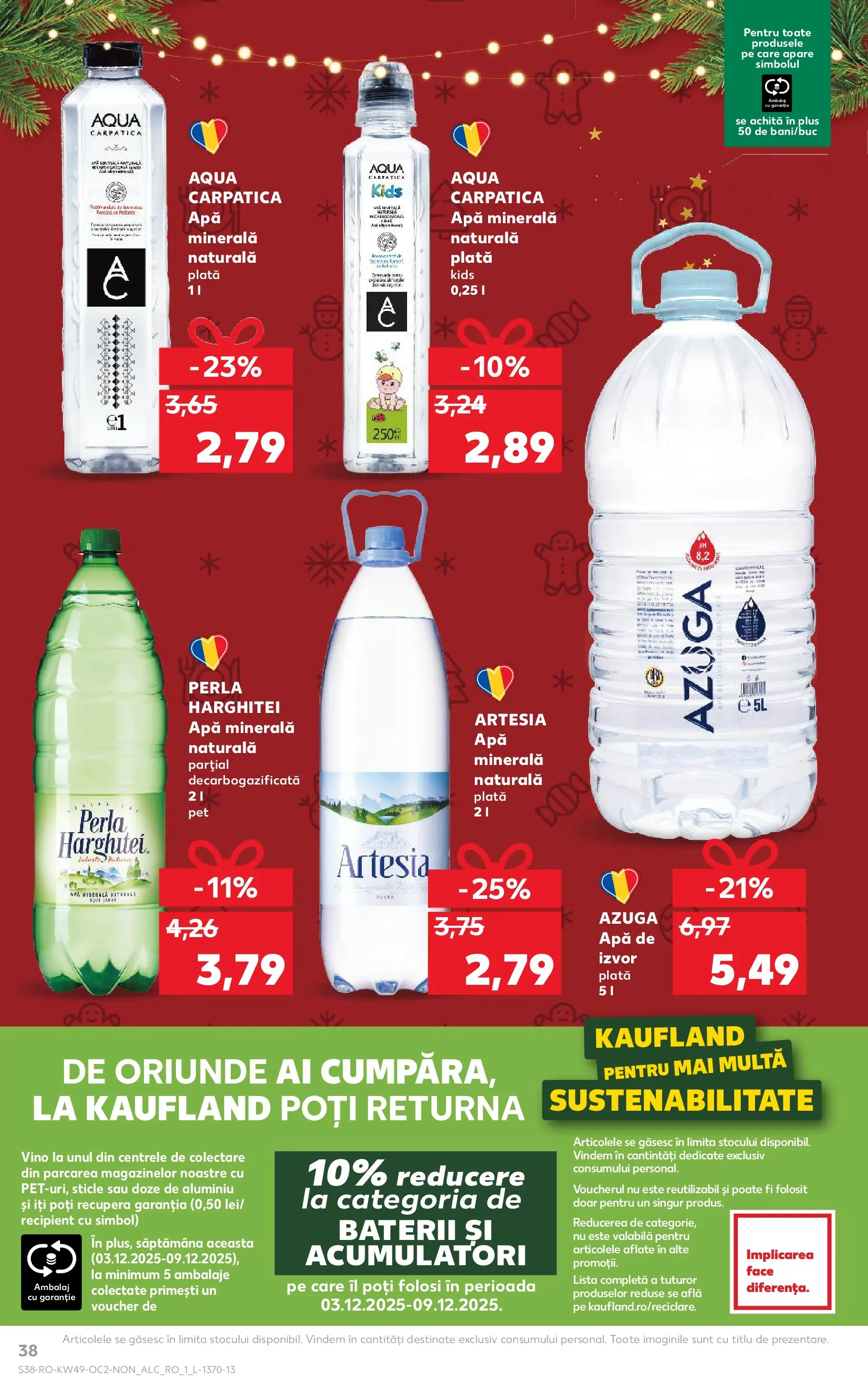 Catalog Kaufland - Fălticeni 03.12.2025 - Revista si Oferta | Pagină: 38 | Produse: Yazı tahtası kalemi, Baterii, Apă