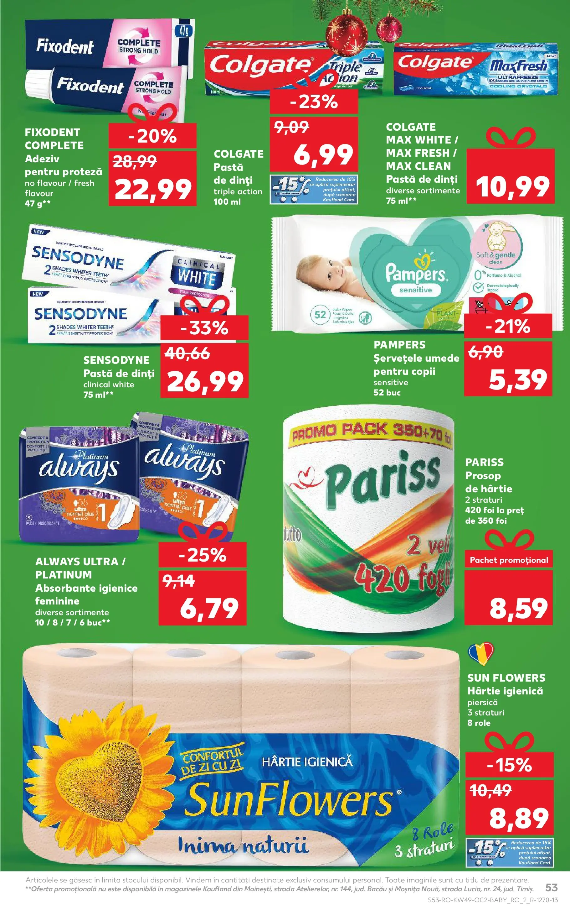 Catalog Kaufland - Zalau 03.12.2025 - Revista si Oferta | Pagină: 53 | Produse: Piersică, Pomelo, Pastă de dinți, Șervețele umede