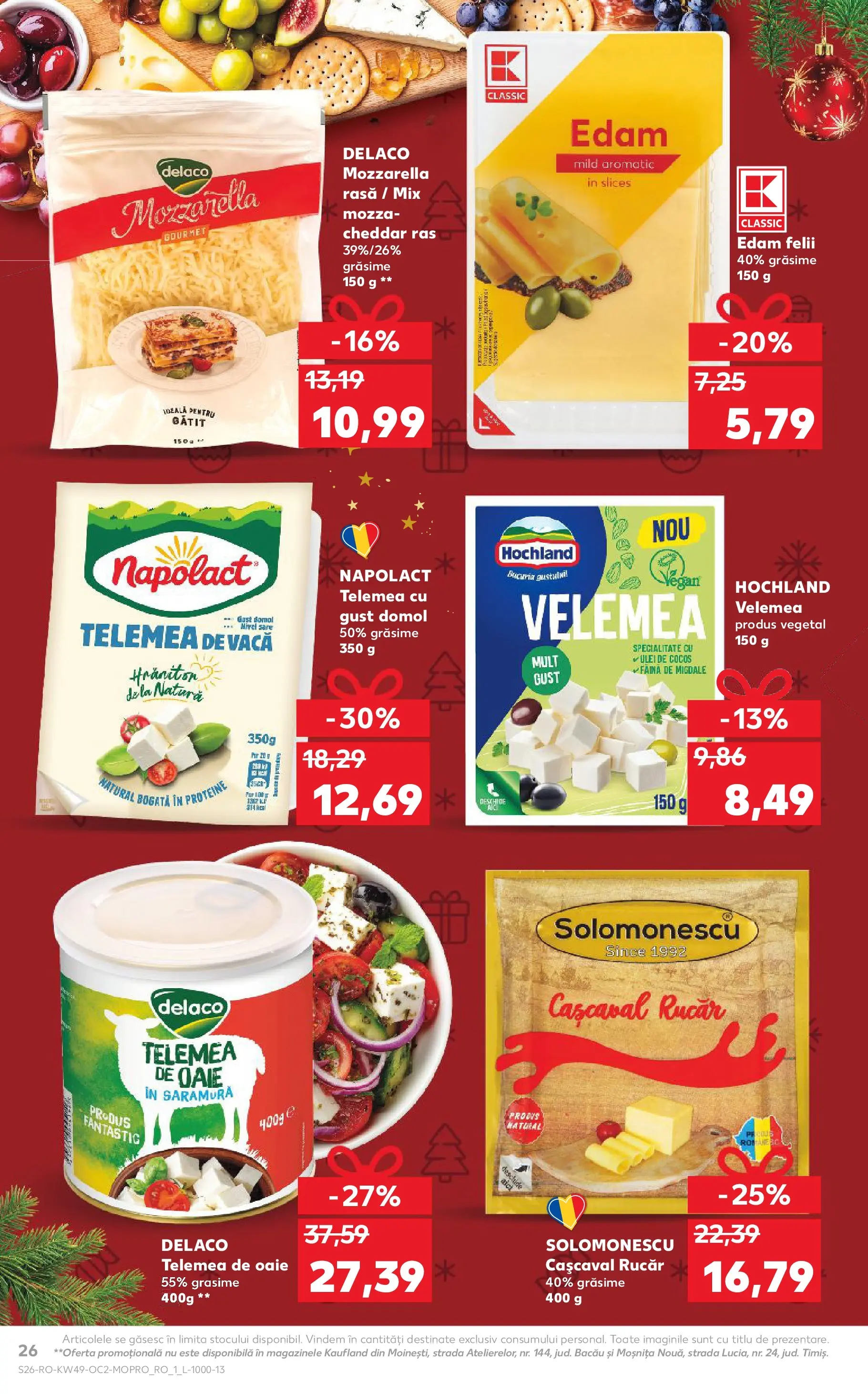Catalog Kaufland - Constanța 03.12.2025 - Revista si Oferta | Pagină: 26 | Produse: Light Kedi Konservesi, Cașcaval, Mozzarella, Făină