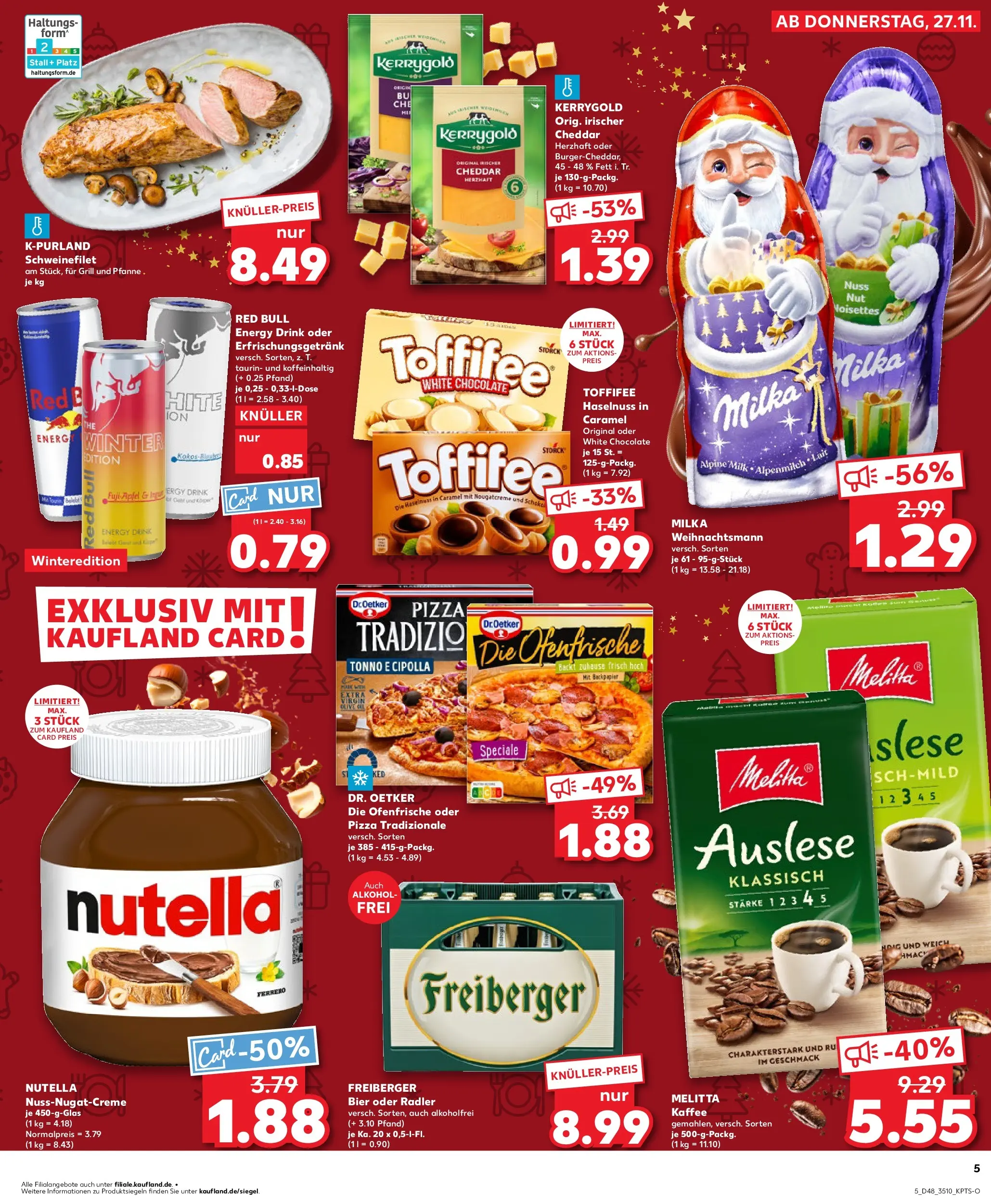 Prospekt Kaufland ab 30.11.2025 » Angebote Online zum Blättern | Seite: 5 | Produkte: Melitta kaffee, Red bull, Kaffee, Ofenfrische