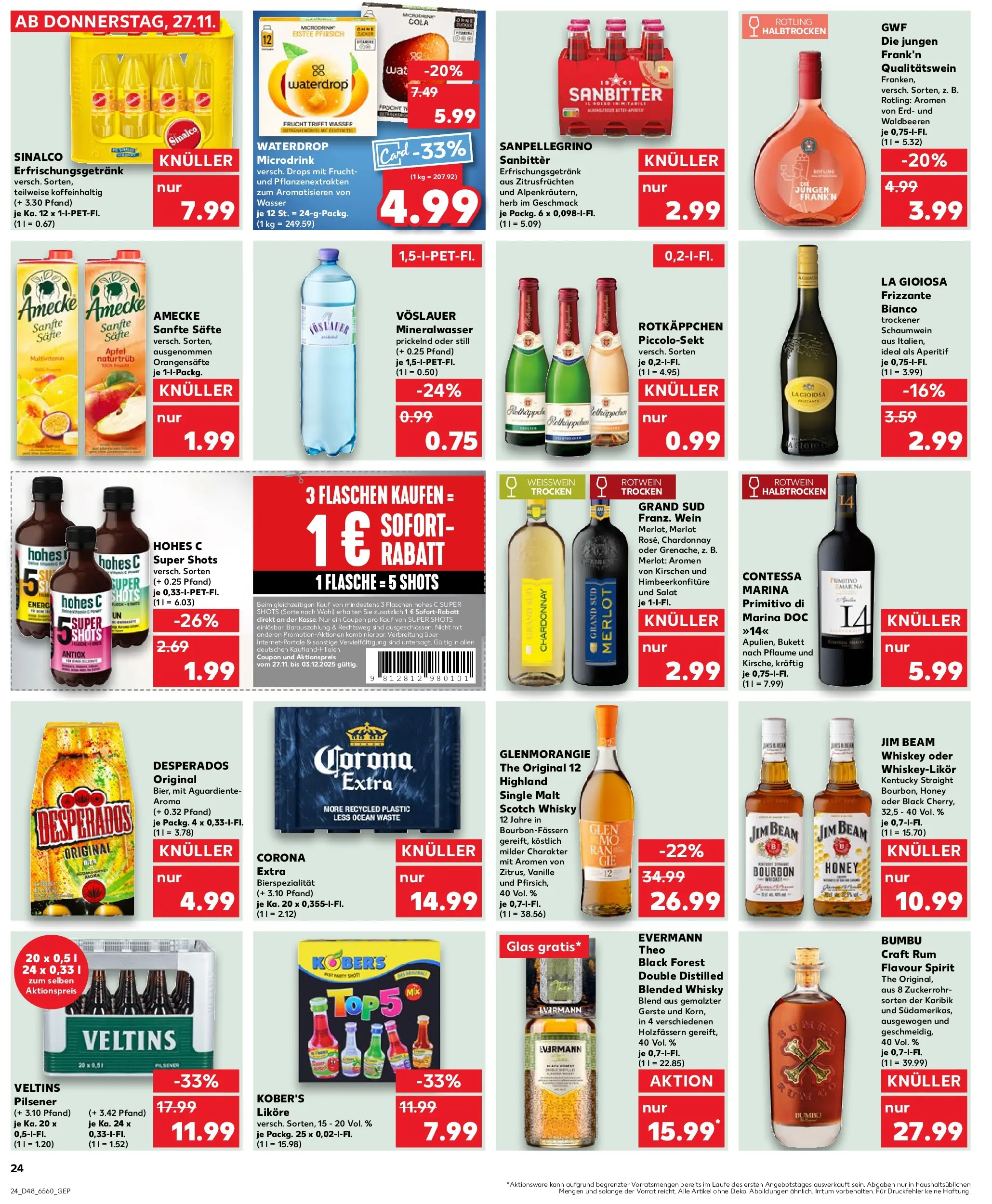 Prospekt Kaufland ab 30.11.2025 » Angebote Online zum Blättern | Seite: 24 | Produkte: Cola, Wein, Salat, Veltins
