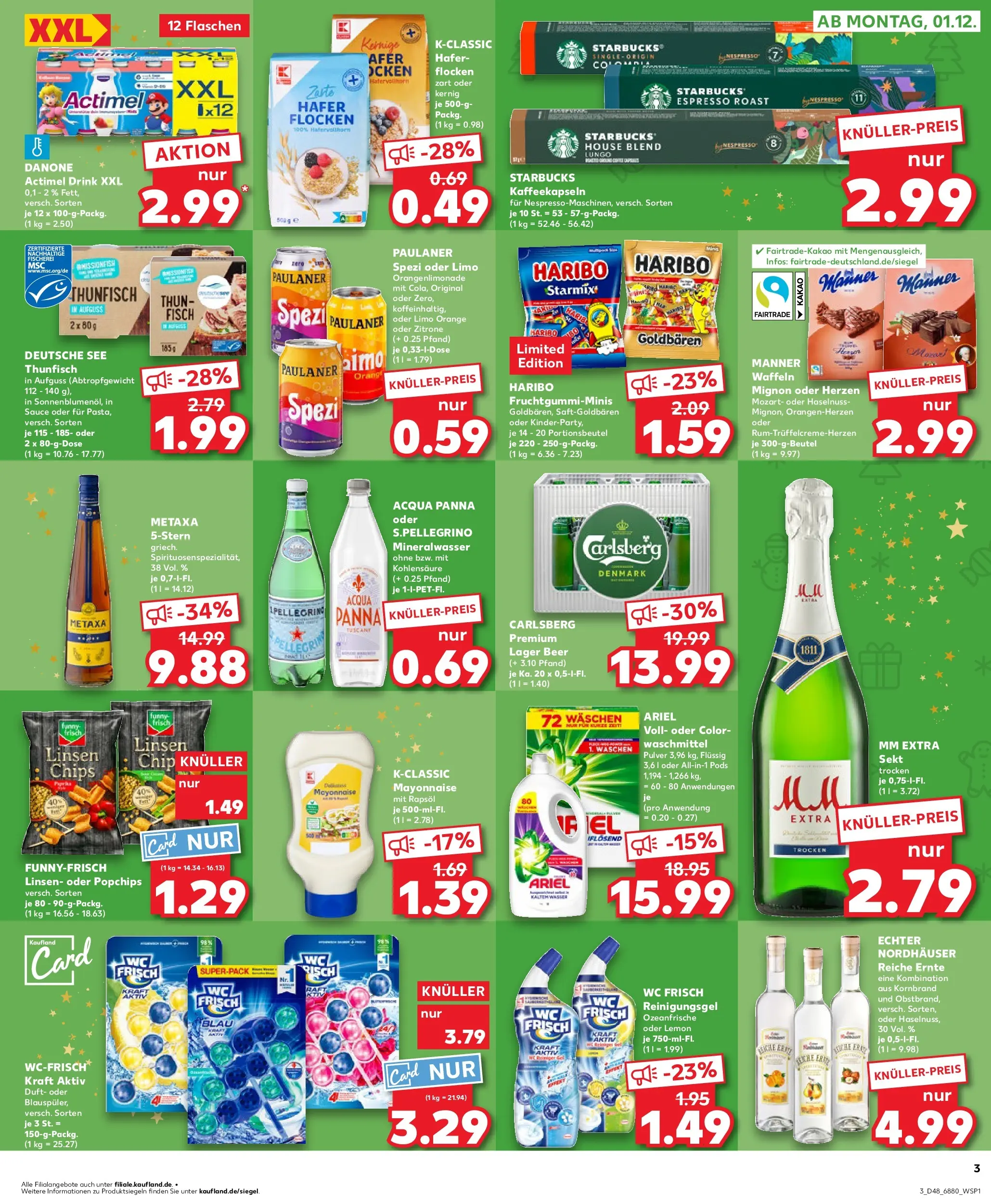 Prospekt Kaufland ab 30.11.2025 » Angebote Online zum Blättern | Seite: 3 | Produkte: Duft, Waffeln, Fisch, Paulaner