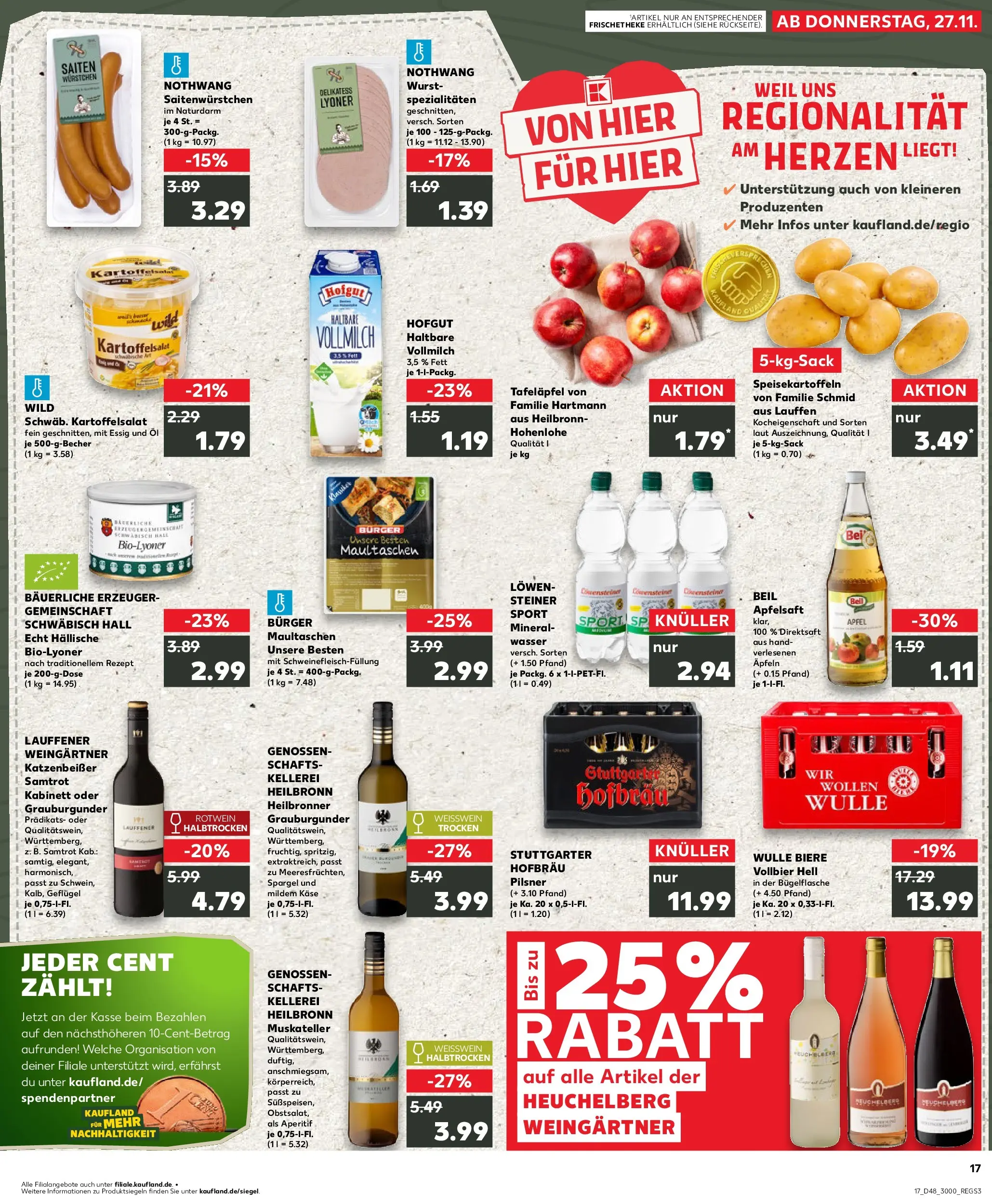 Prospekt Kaufland ab 30.11.2025 » Angebote Online zum Blättern | Seite: 17 | Produkte: Äpfel, Apple, Wurst, Maultaschen
