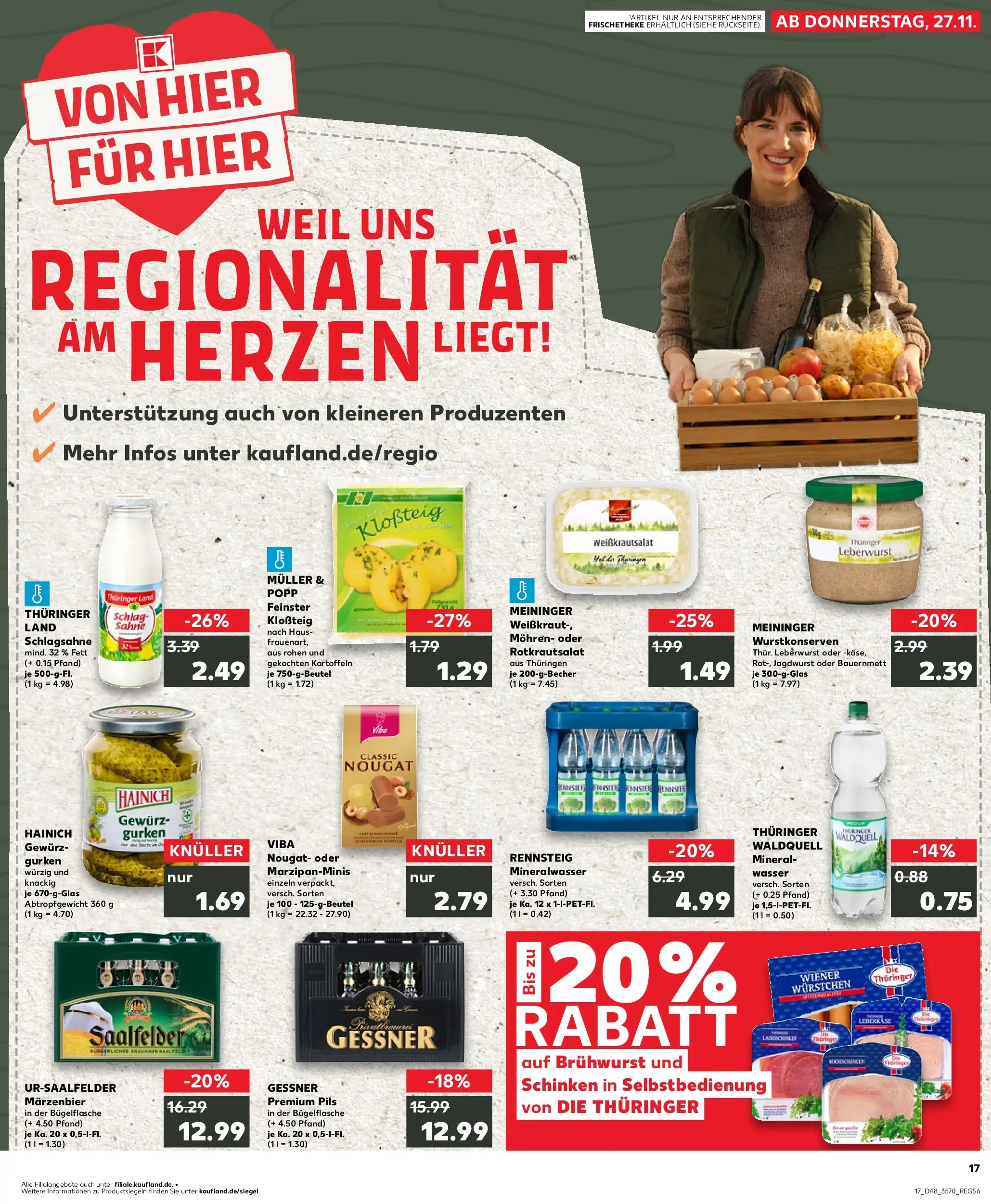 Prospekt Kaufland ab 30.11.2025 » Angebote Online zum Blättern | Seite: 17 | Produkte: Pils, Mineralwasser, Kartoffeln, Schinken