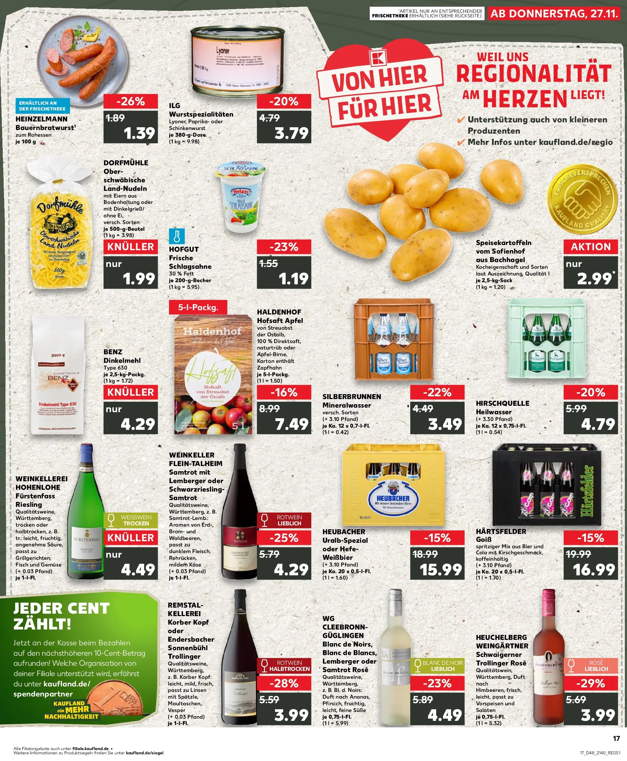 Prospekt Kaufland ab 30.11.2025 » Angebote Online zum Blättern | Seite: 17 | Produkte: Bier, Rotwein, Rotwein trocken, Nudeln