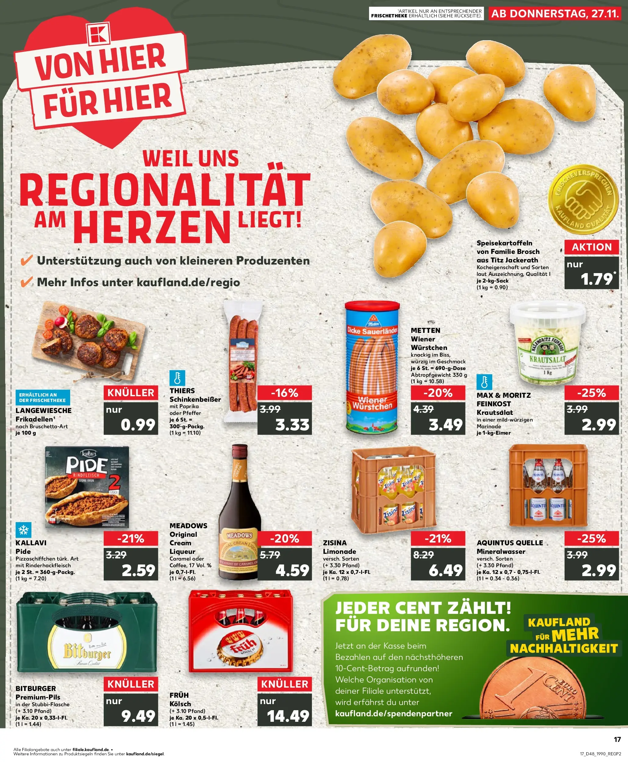 Prospekt Kaufland ab 30.11.2025 » Angebote Online zum Blättern | Seite: 17 | Produkte: Limonade, Mineralwasser, Pfeffer, Pizza