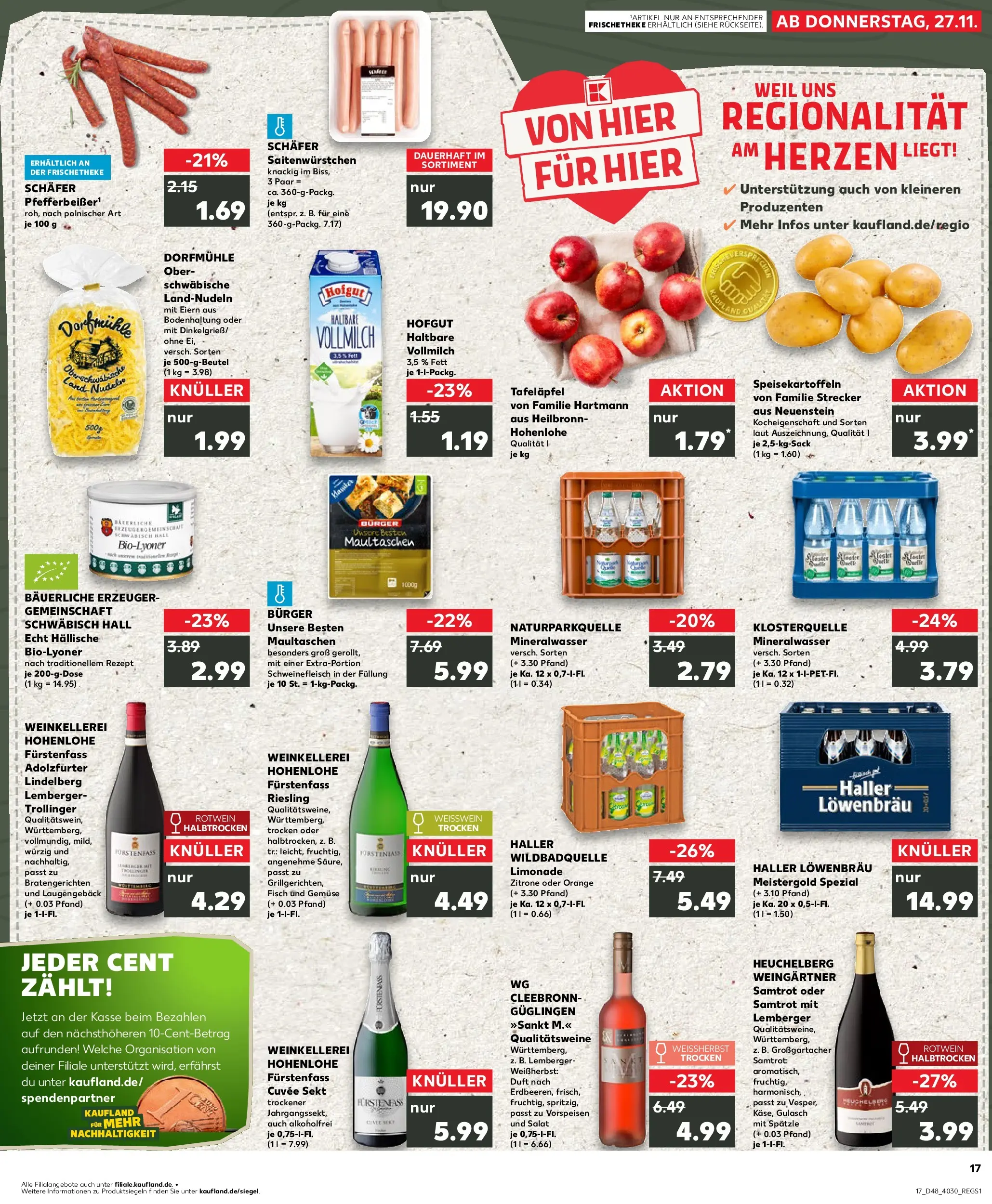 Prospekt Kaufland ab 30.11.2025 » Angebote Online zum Blättern | Seite: 17 | Produkte: Sekt, Duft, Zitrone, Maultaschen