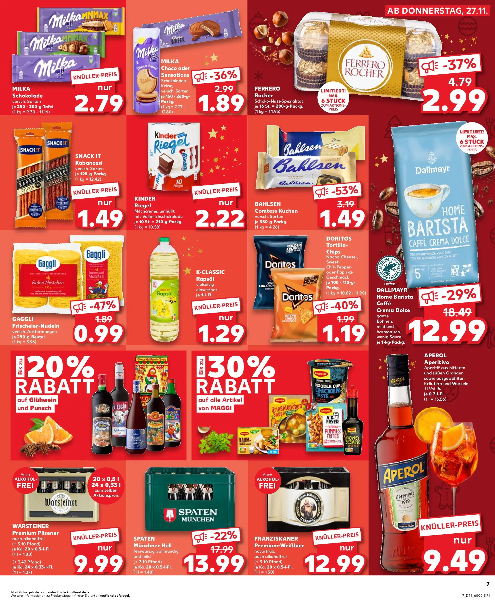 Prospekt Kaufland ab 30.11.2025 » Angebote Online zum Blättern | Seite: 7 | Produkte: Franziskaner, Ferrero rocher, Orangen, Kuchen