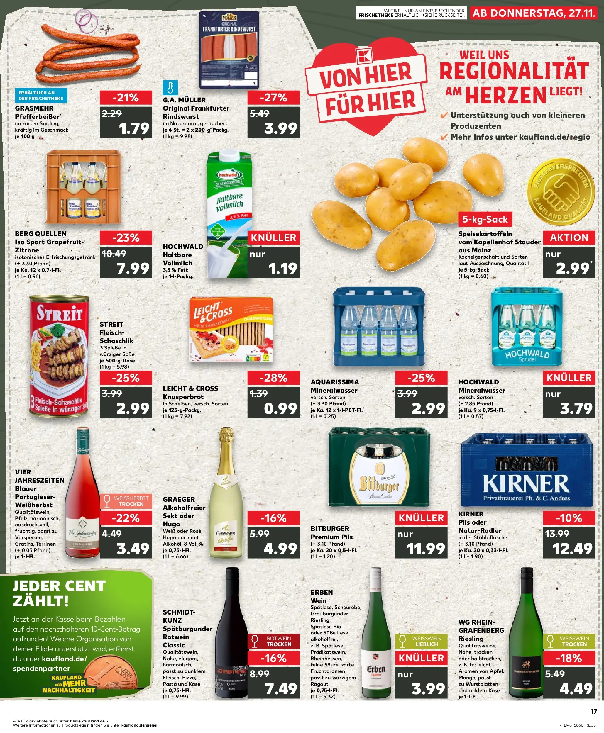 Prospekt Kaufland ab 30.11.2025 » Angebote Online zum Blättern | Seite: 17 | Produkte: Sekt, Soße, Zitrone, Wein