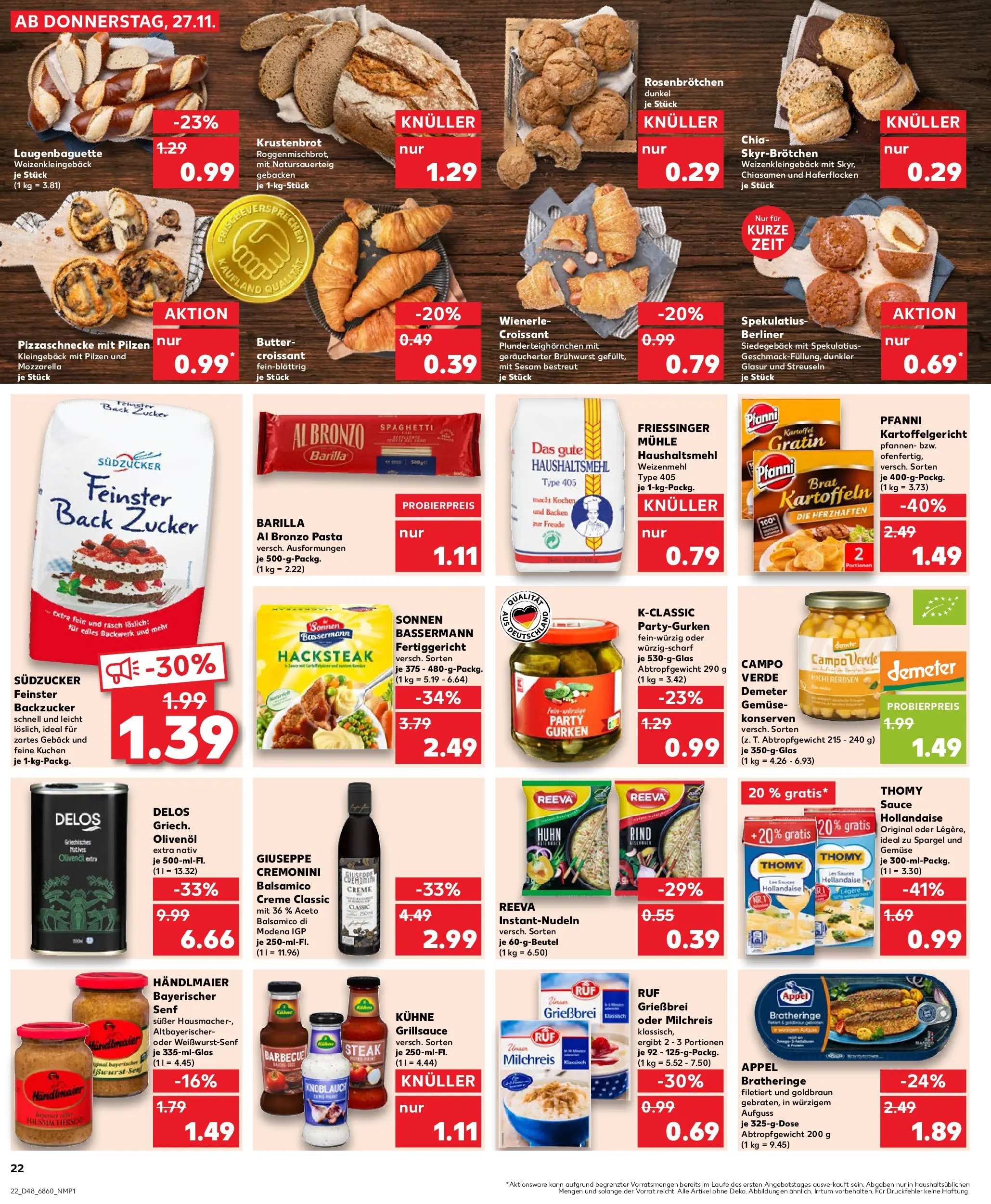 Prospekt Kaufland ab 30.11.2025 » Angebote Online zum Blättern | Seite: 22 | Produkte: Grill, Croissant, Gemüse, Steak