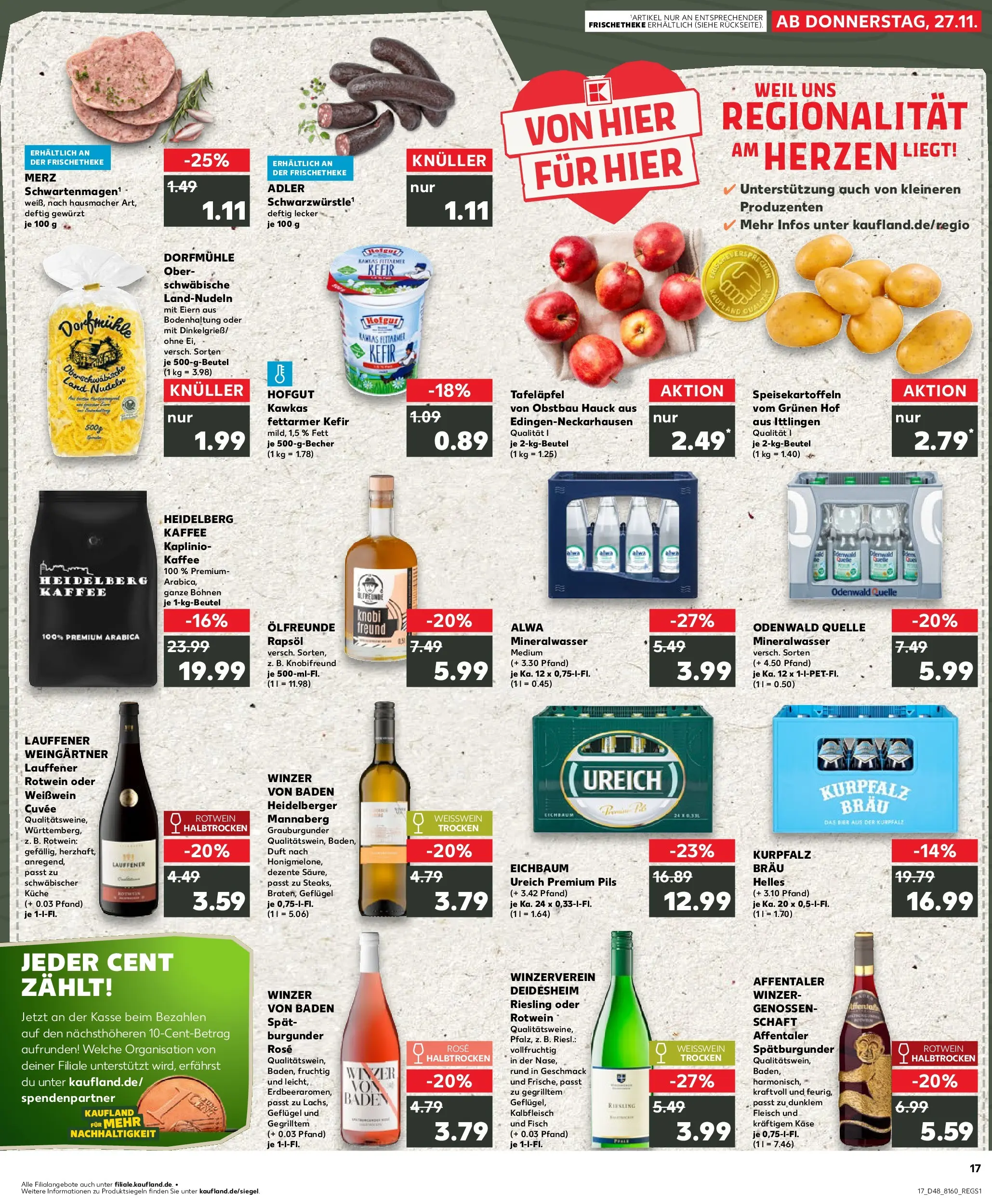 Prospekt Kaufland ab 30.11.2025 » Angebote Online zum Blättern | Seite: 17 | Produkte: Käse, Weißwein, Apple, Pasta