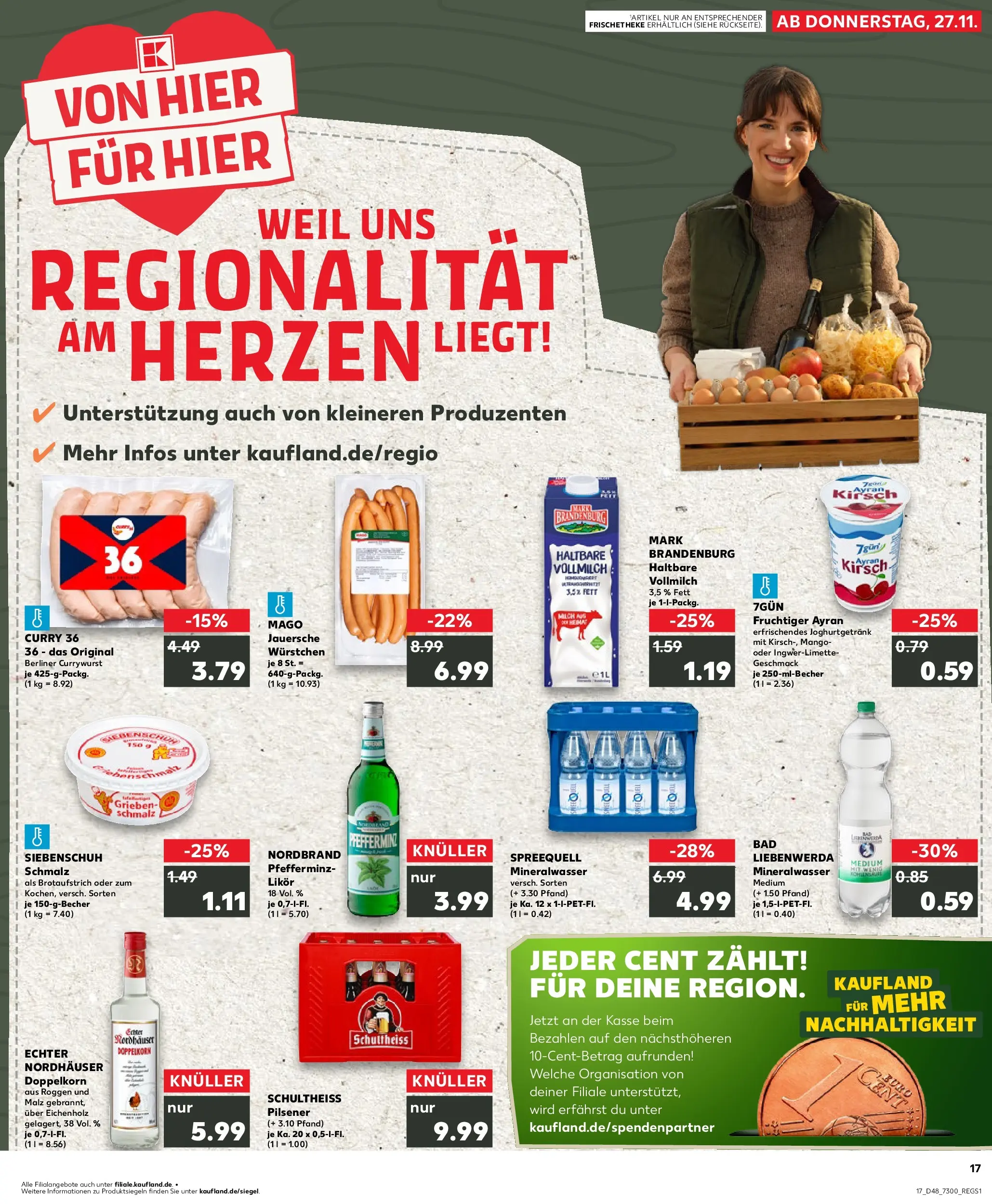 Prospekt Kaufland ab 30.11.2025 » Angebote Online zum Blättern | Seite: 17 | Produkte: Berliner, Likör, Bad, Mineralwasser