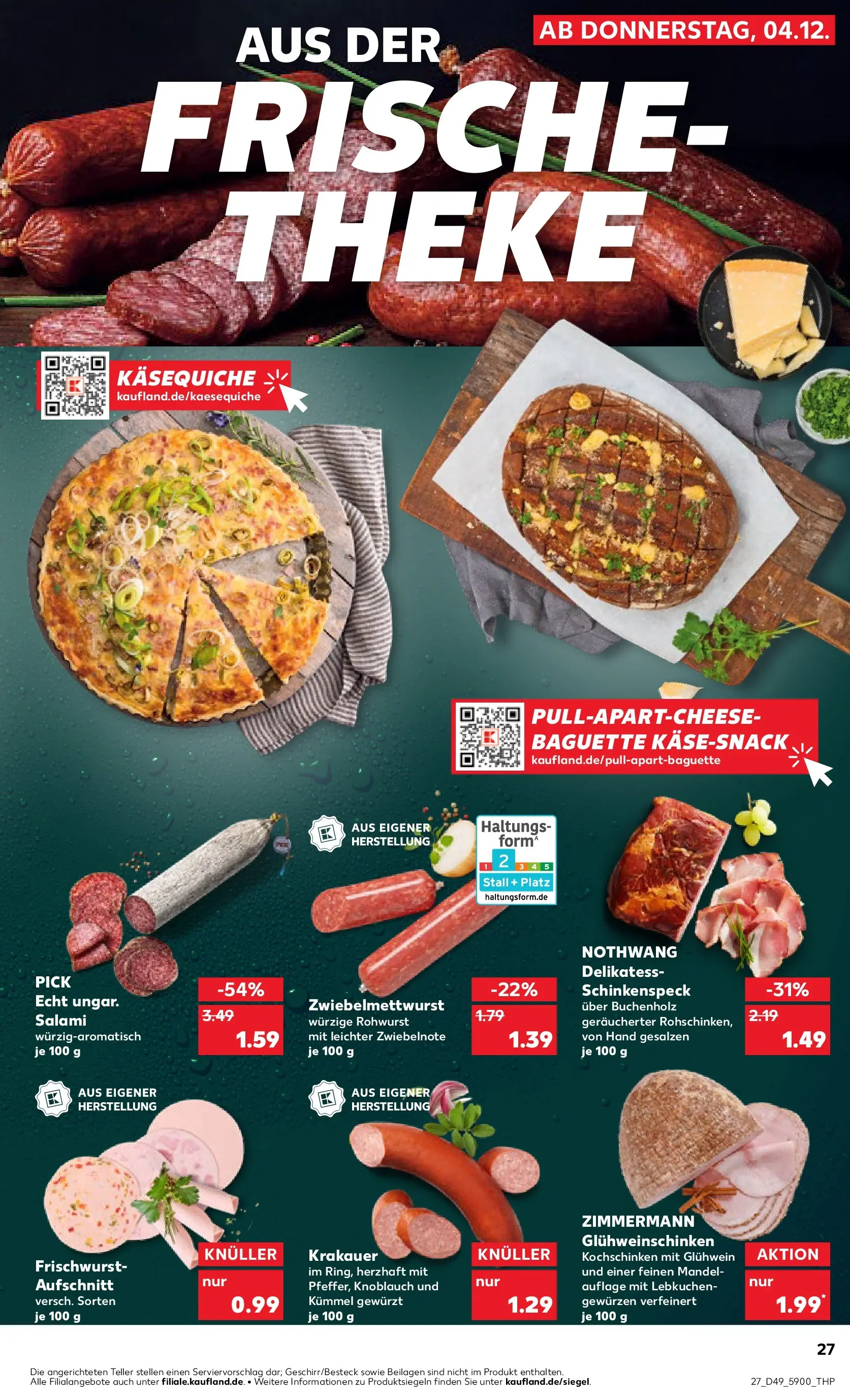 Prospekt Kaufland ab 03.12.2025 » Angebote Online zum Blättern | Seite: 27 | Produkte: Theke, Baguette, Knoblauch, Salami