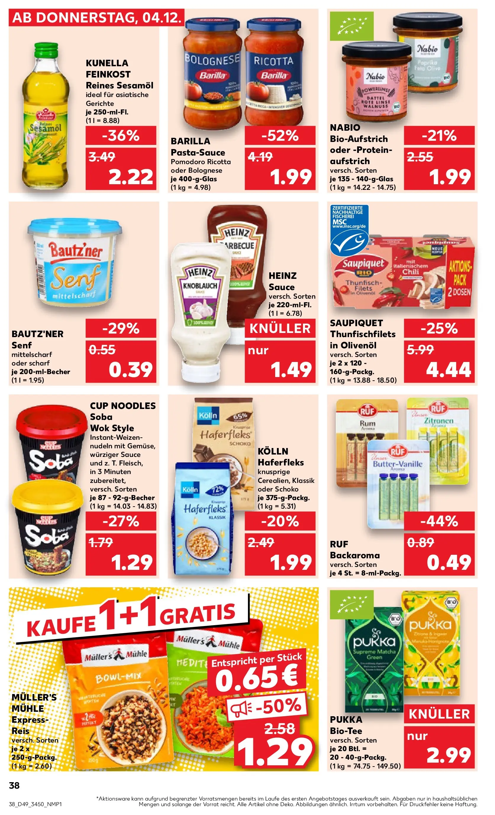 Prospekt Kaufland ab 04.12.2025 » Angebote Online zum Blättern | Seite: 38 | Produkte: Barilla, Knoblauch, Wok, Zitronen