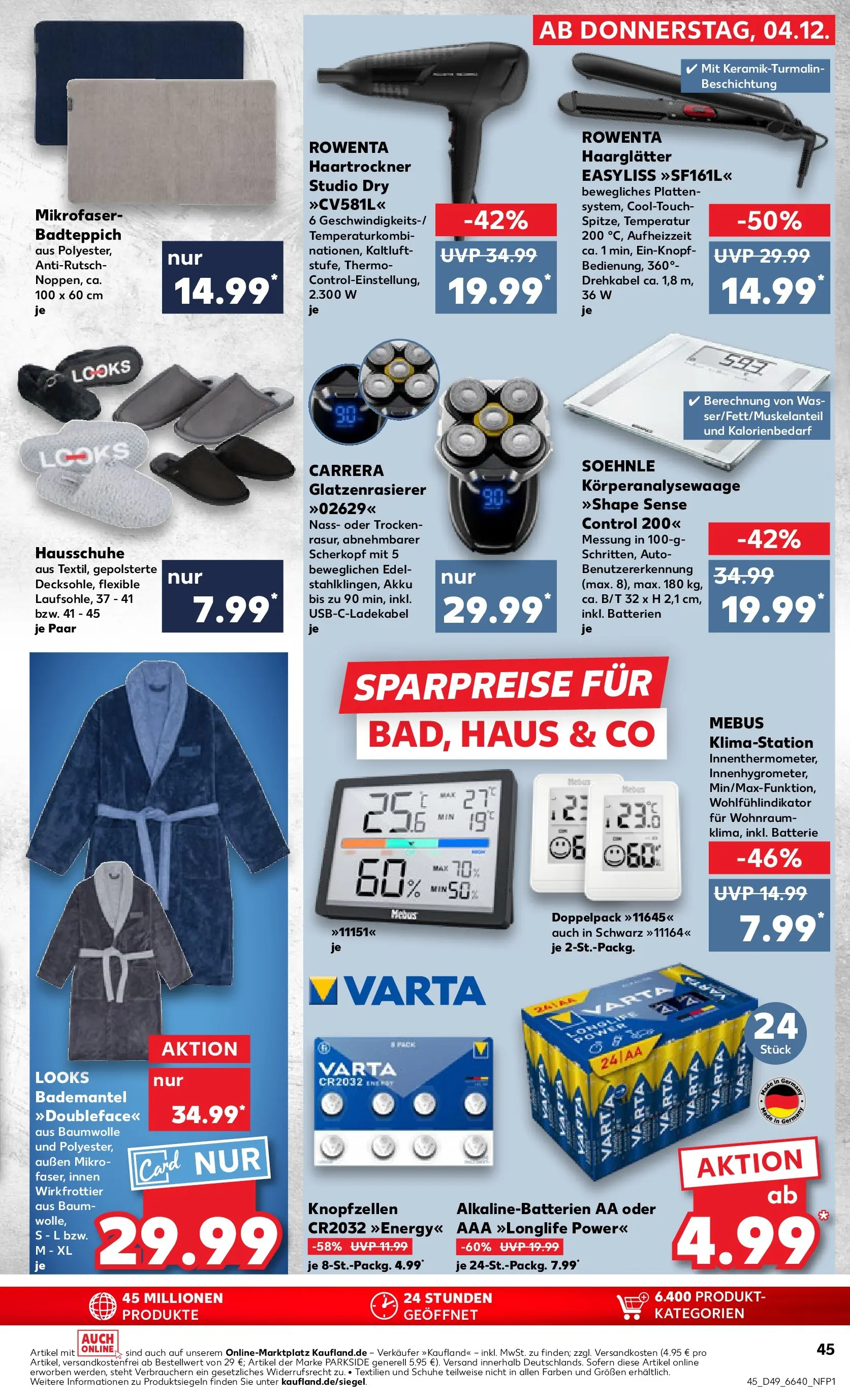 Prospekt Kaufland ab 03.12.2025 » Angebote Online zum Blättern | Seite: 45 | Produkte: Haartrockner, Energy, Bademantel, Hausschuhe