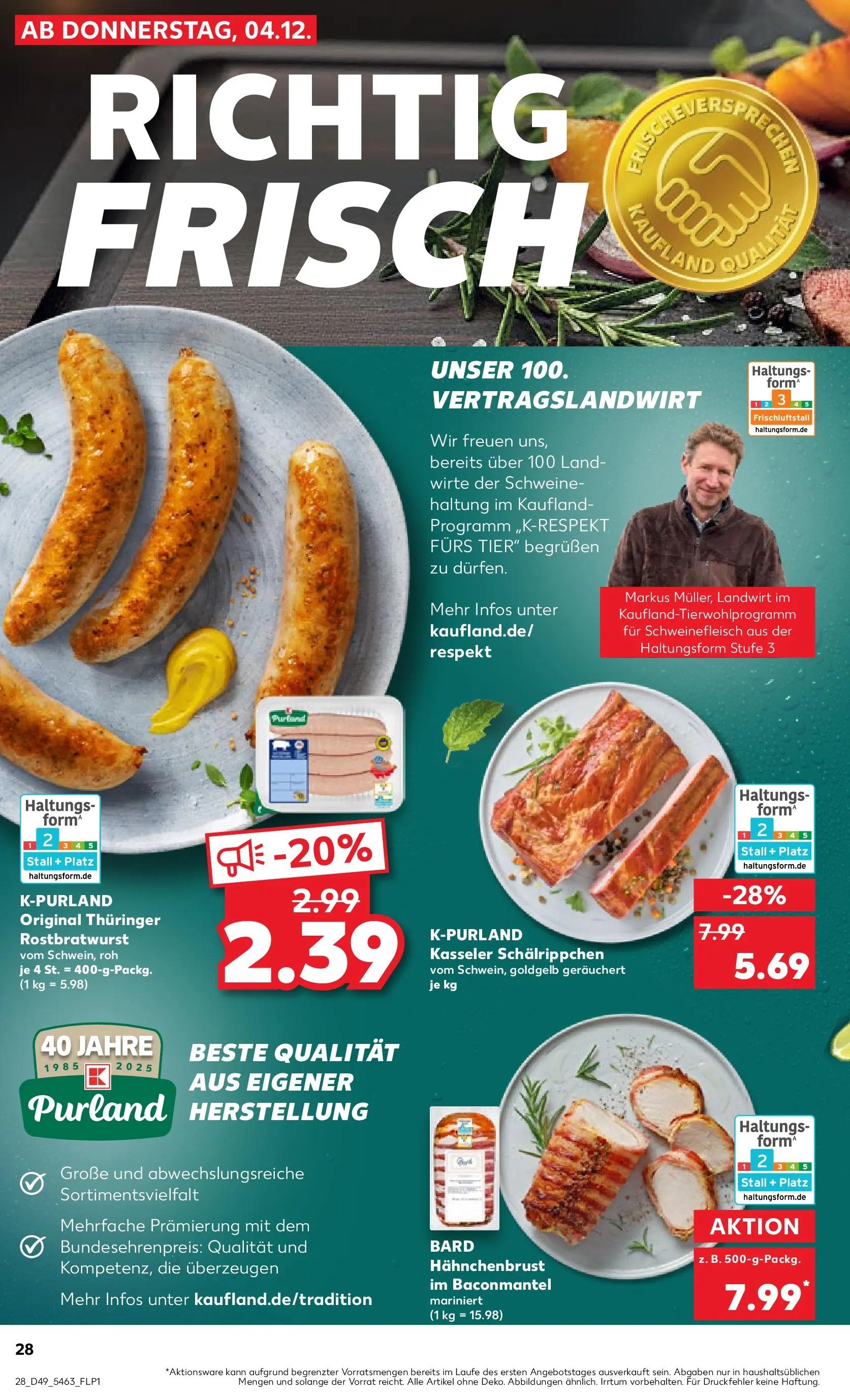 Prospekt Kaufland ab 04.12.2025 » Angebote Online zum Blättern | Seite: 28 | Produkte: Schweinefleisch, Hahnchenbrust