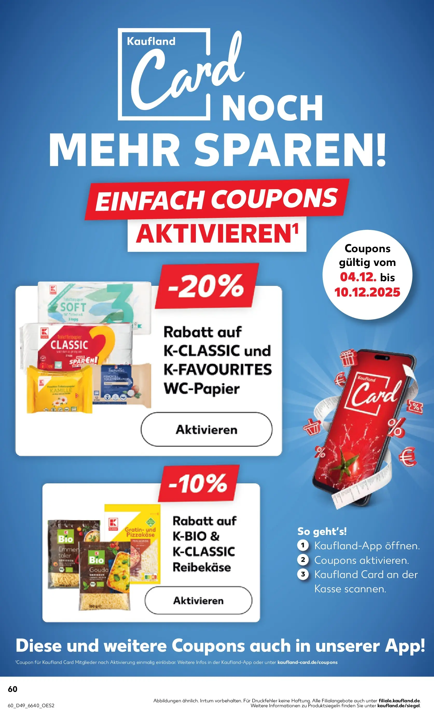Prospekt Kaufland ab 03.12.2025 » Angebote Online zum Blättern | Seite: 60 | Produkte: Käse, Gouda, Reibekase, Toilettenpapier