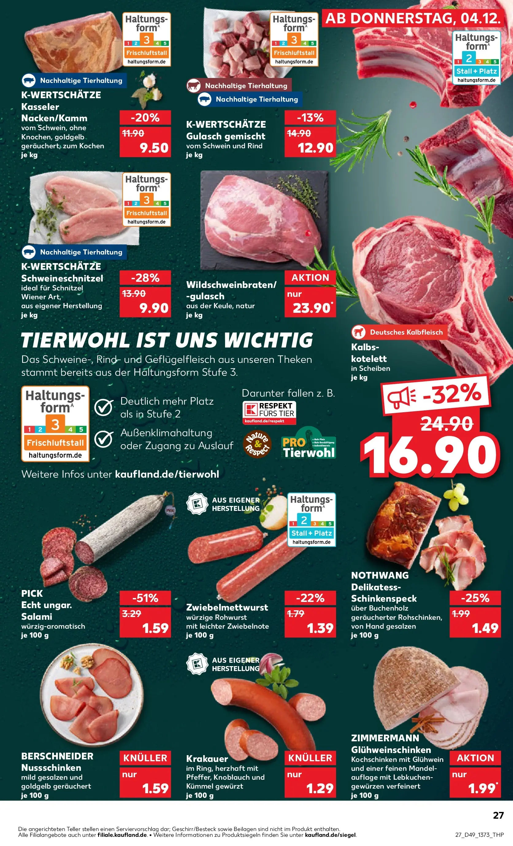 Prospekt Kaufland ab 04.12.2025 » Angebote und Werbung Online | Seite: 27 | Produkte: Schnitzel, Gulasch, Knoblauch, Salami Prospekt Kaufland ab 04.12.2025 » Angebote Online zum Blättern | Seite: 27 | Produkte: Schnitzel, Gulasch, Knoblauch, Salami