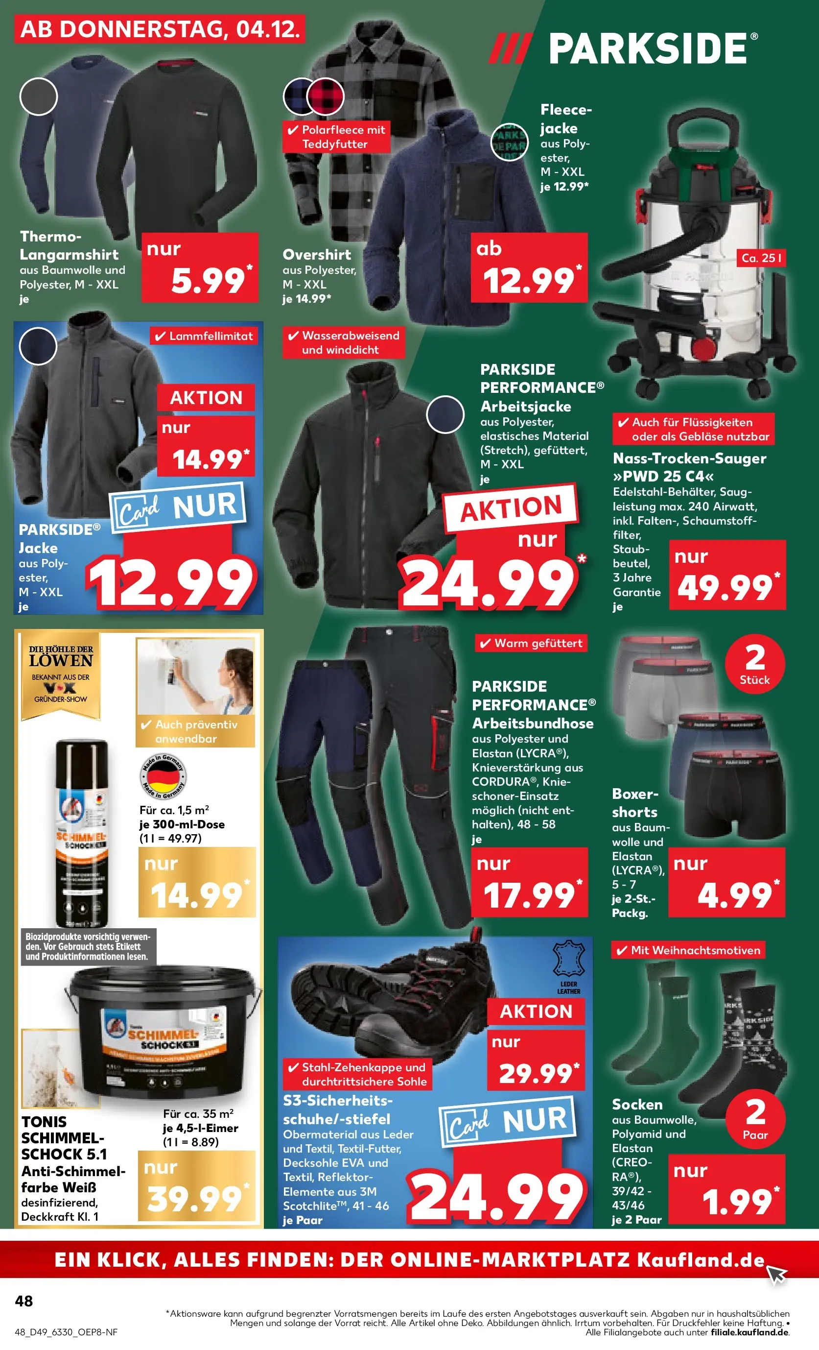 Prospekt Kaufland ab 04.12.2025 » Angebote und Werbung Online | Seite: 48 | Produkte: Shirt, Langarmshirt, Socken, Boxer Prospekt Kaufland ab 04.12.2025 » Angebote Online zum Blättern | Seite: 48 | Produkte: Shirt, Langarmshirt, Socken, Boxer