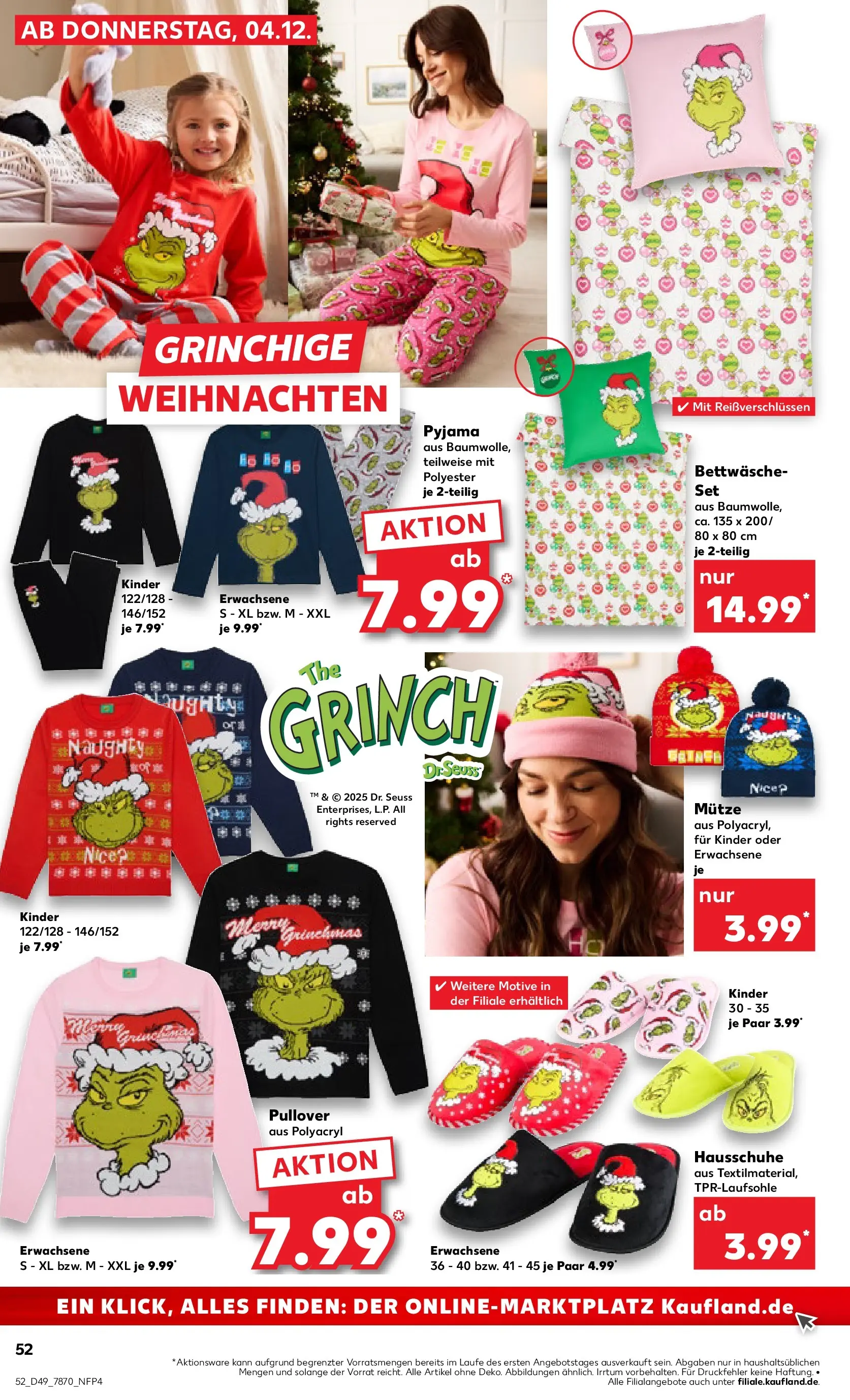 Prospekt Kaufland ab 03.12.2025 » Angebote und Werbung Online | Seite: 52 | Produkte: Bettwäsche, Pullover, Pyjama, Hausschuhe Prospekt Kaufland ab 03.12.2025 » Angebote Online zum Blättern | Seite: 52 | Produkte: Bettwäsche, Pullover, Pyjama, Hausschuhe