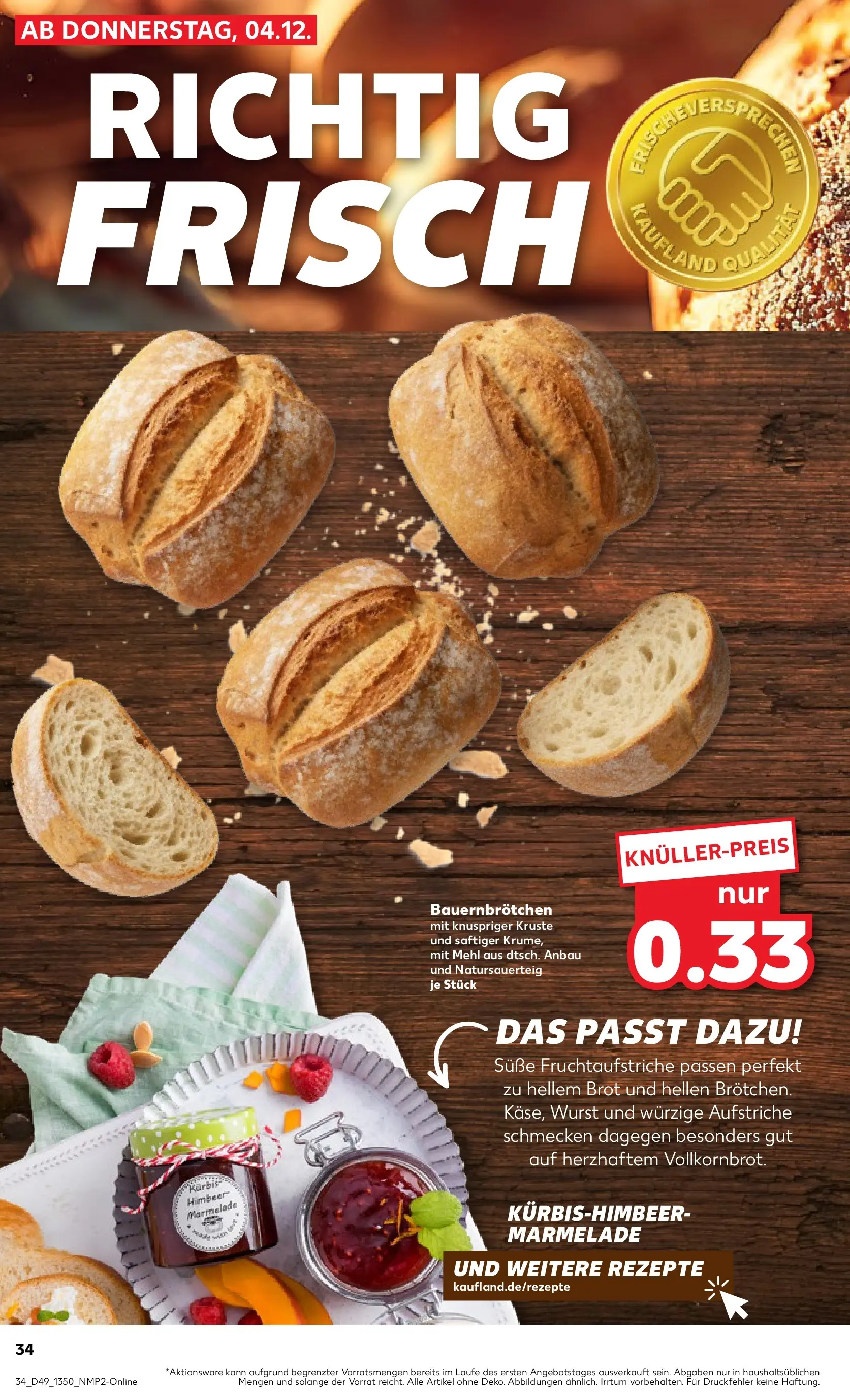 Prospekt Kaufland ab 04.12.2025 » Angebote Online zum Blättern | Seite: 34 | Produkte: Mehl, Wurst, Kürbis, Brot