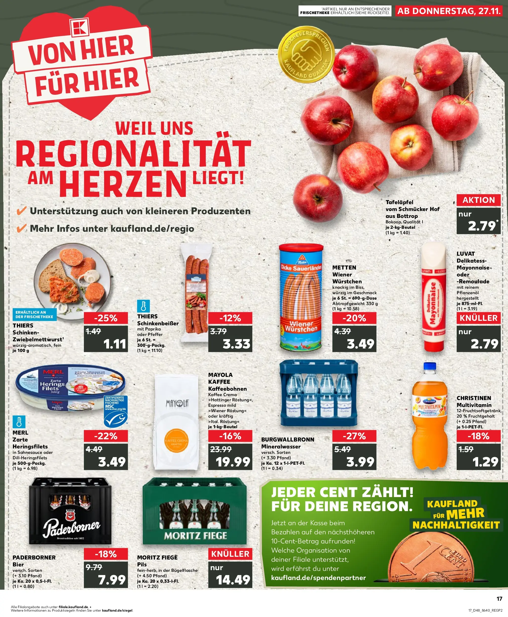 Prospekt Kaufland ab 30.11.2025 » Angebote Online zum Blättern | Seite: 17 | Produkte: Wiener wurstchen, Pils, Paprika, Schinken