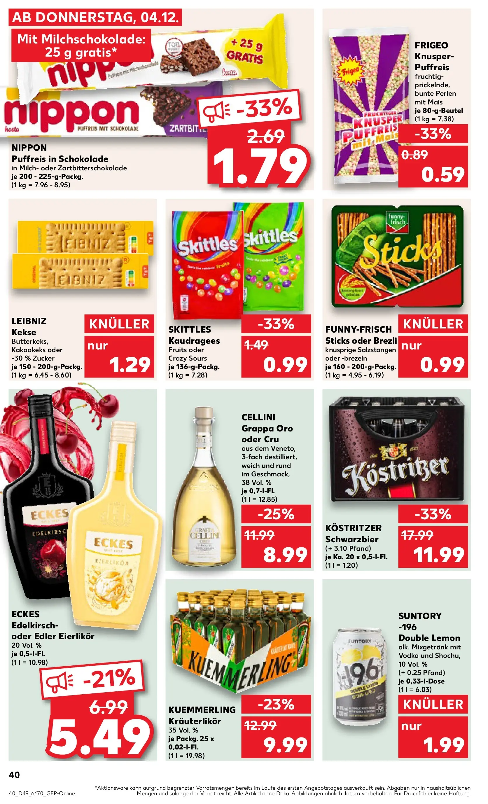 Prospekt Kaufland ab 04.12.2025 » Angebote und Werbung Online | Seite: 40 | Produkte: Schokolade, Funny frisch, Zucker, Kekse Prospekt Kaufland ab 04.12.2025 » Angebote Online zum Blättern | Seite: 40 | Produkte: Schokolade, Funny frisch, Zucker, Kekse