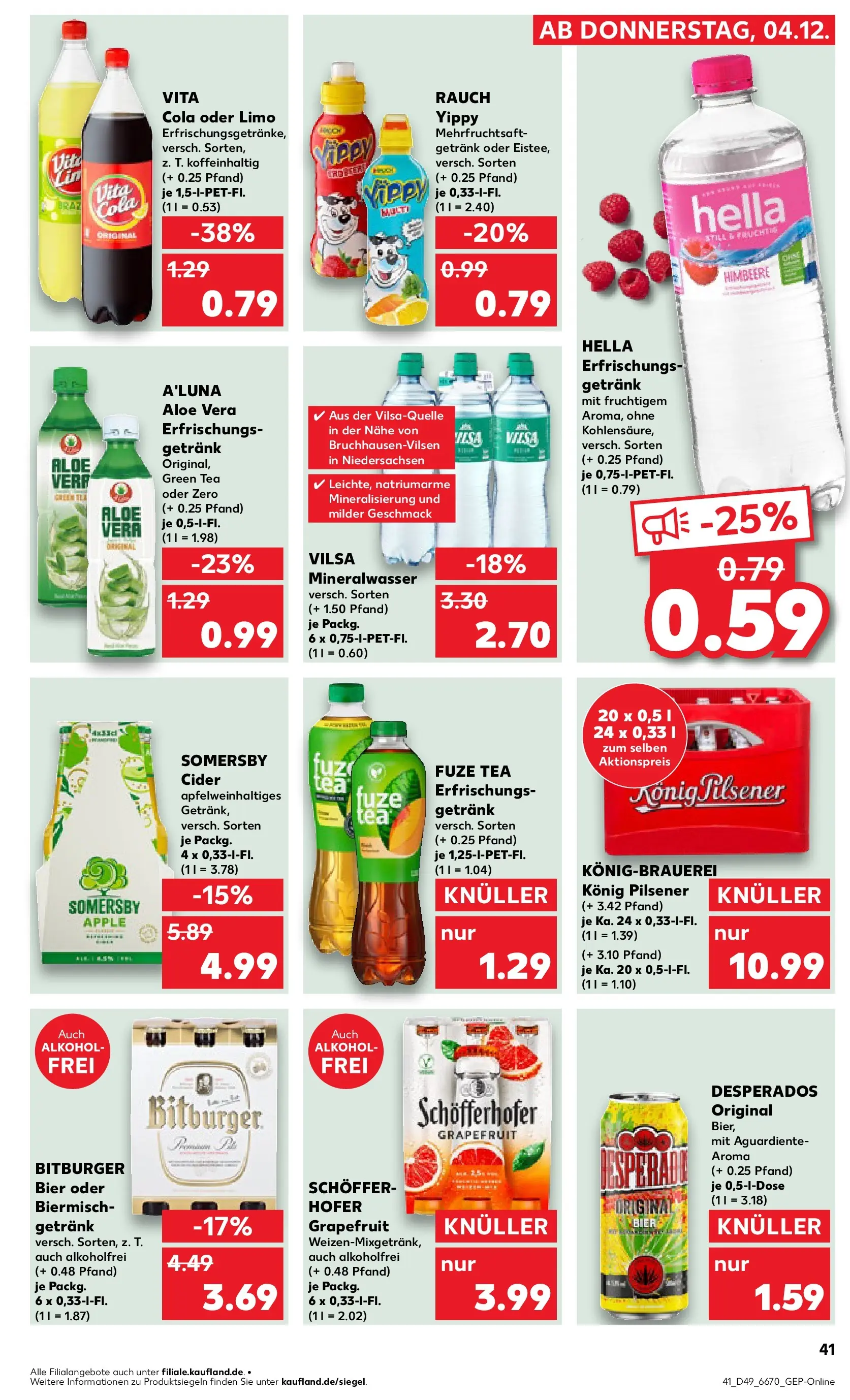 Prospekt Kaufland ab 04.12.2025 » Angebote und Werbung Online | Seite: 41 | Produkte: Konig pilsener, Mineralwasser, Apple, Grapefruit Prospekt Kaufland ab 04.12.2025 » Angebote Online zum Blättern | Seite: 41 | Produkte: Konig pilsener, Mineralwasser, Apple, Grapefruit