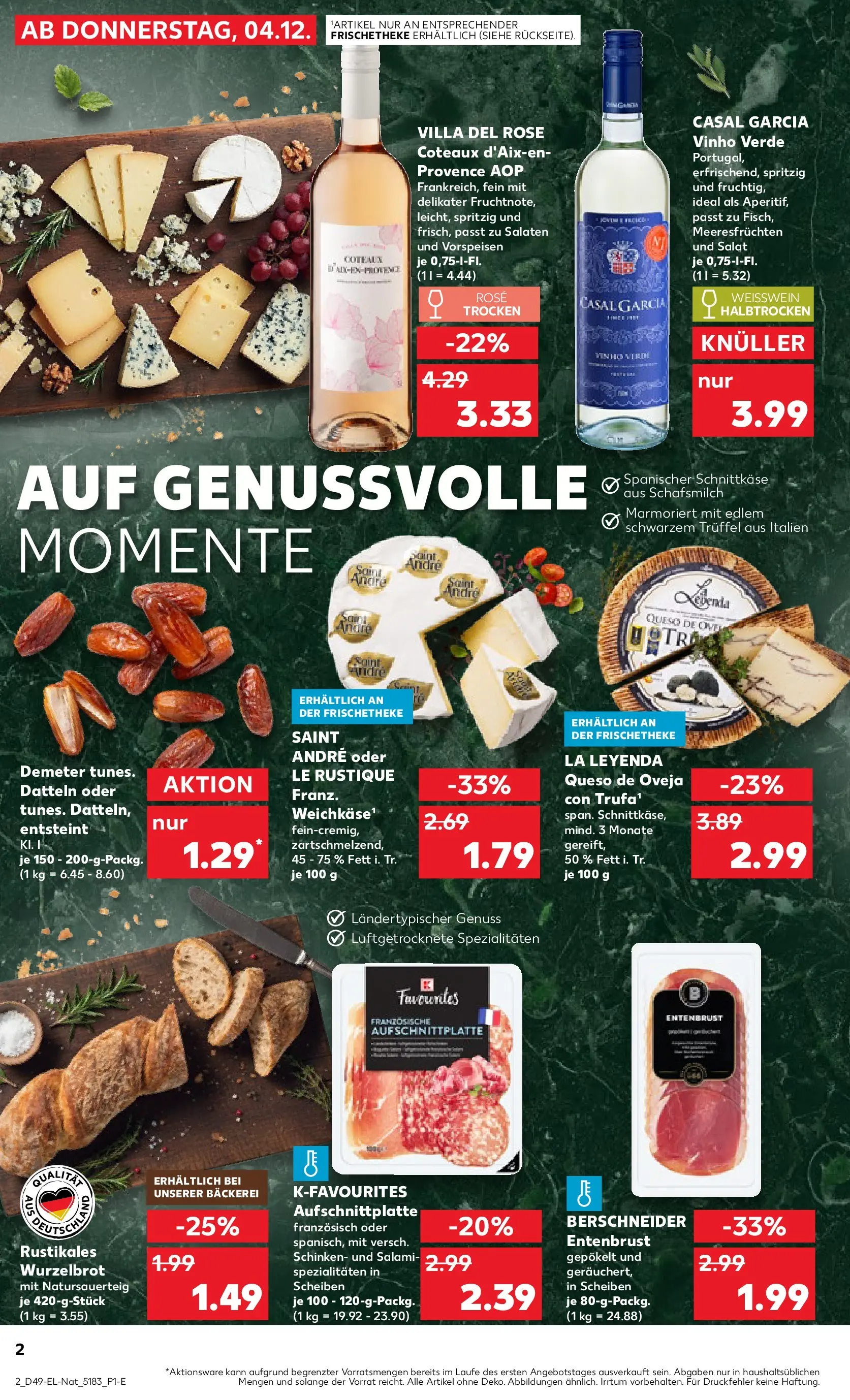 Prospekt Kaufland ab 04.12.2025 » Angebote und Werbung Online | Seite: 68 | Produkte: Weißwein trocken, Salami, Schinken, Salat Prospekt Kaufland ab 04.12.2025 » Angebote Online zum Blättern | Seite: 68 | Produkte: Weißwein trocken, Salami, Schinken, Salat