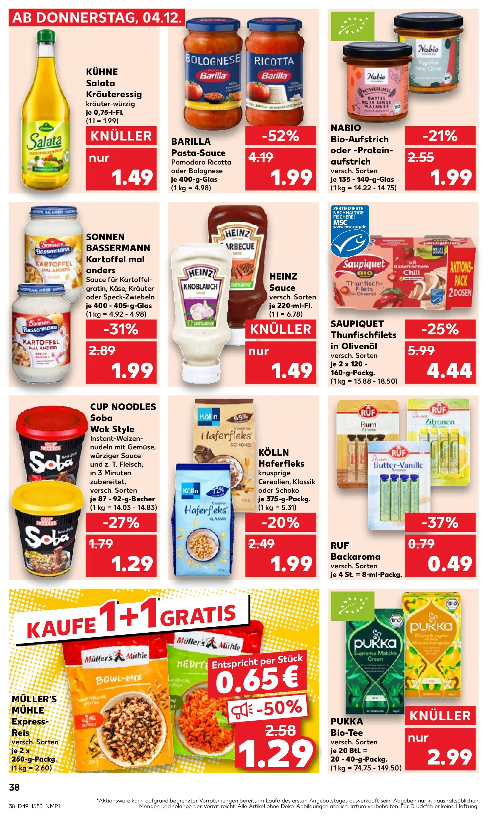 Prospekt Kaufland ab 04.12.2025 » Angebote Online zum Blättern | Seite: 38 | Produkte: Mühle, Kolln, Barilla, Zitronen