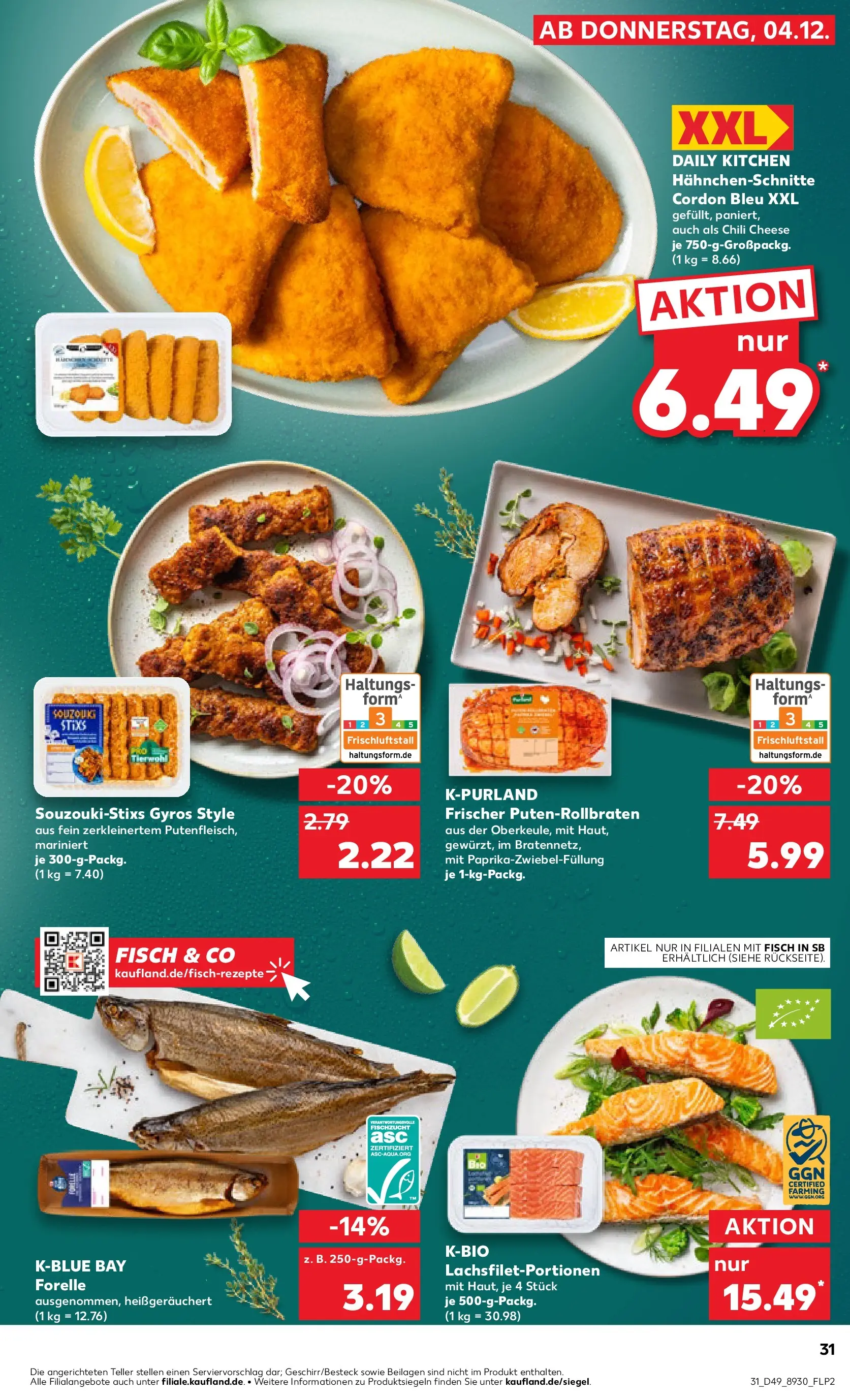 Prospekt Kaufland ab 03.12.2025 » Angebote und Werbung Online | Seite: 31 | Produkte: Fisch, Gyros, Chili Prospekt Kaufland ab 03.12.2025 » Angebote Online zum Blättern | Seite: 31 | Produkte: Fisch, Gyros, Chili