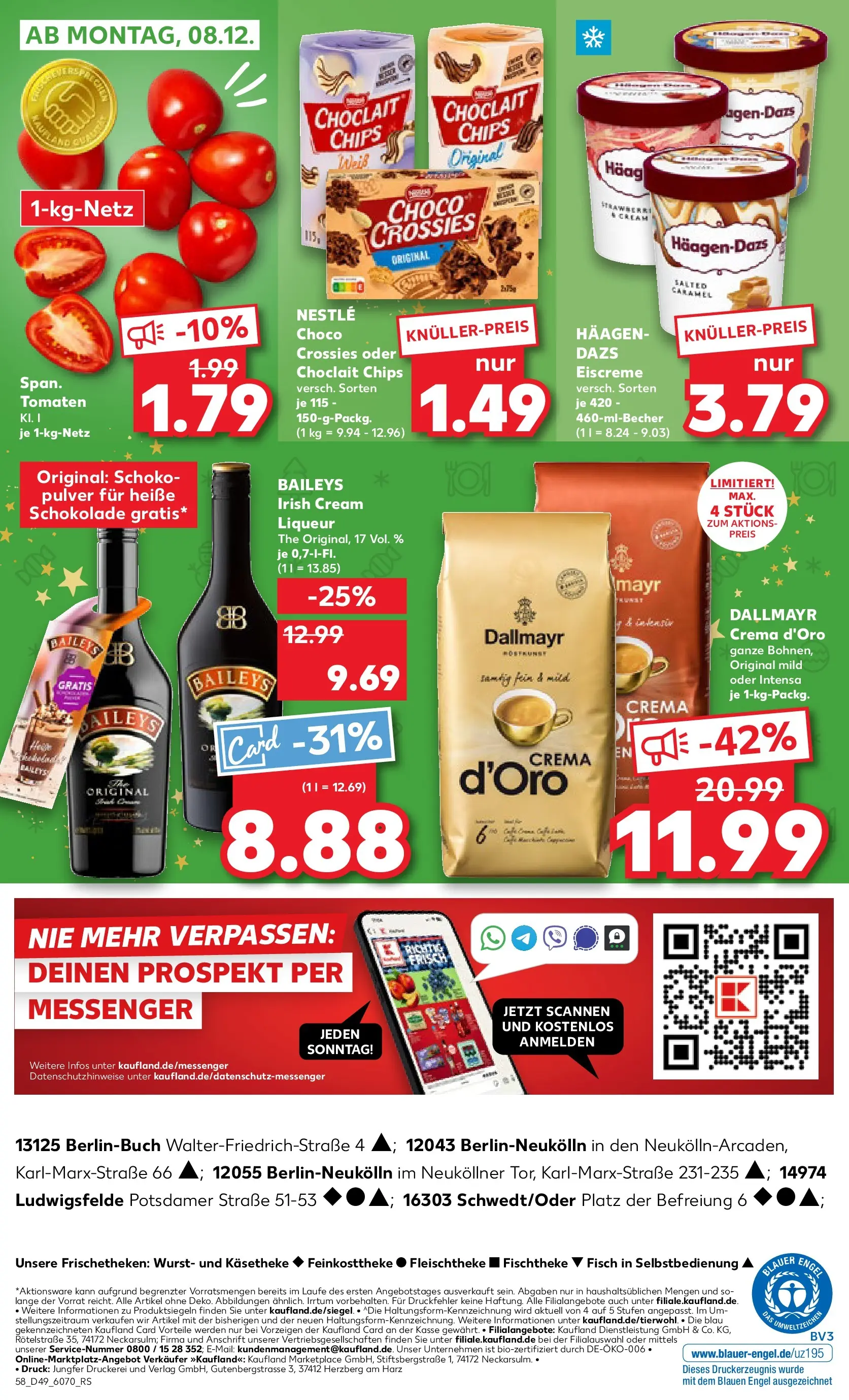 Prospekt Kaufland ab 03.12.2025 » Angebote Online zum Blättern | Seite: 58 | Produkte: Eiscreme, Fisch, Wurst, Baileys