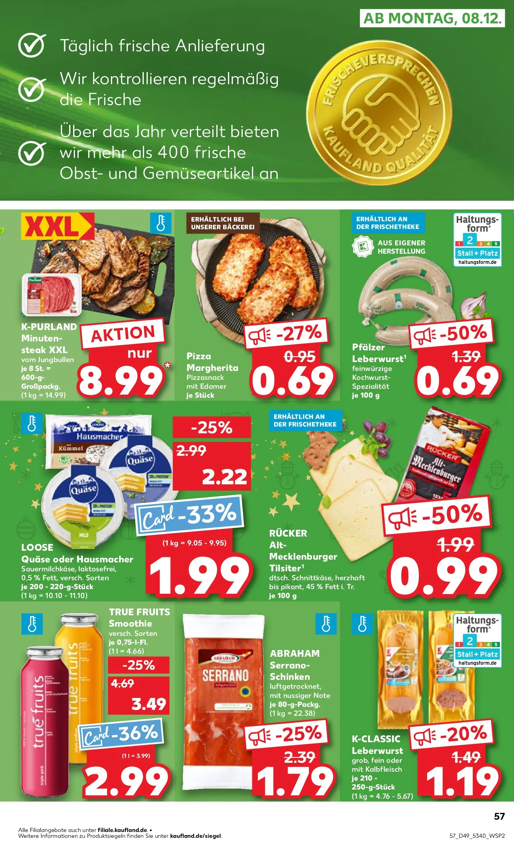Prospekt Kaufland ab 03.12.2025 » Angebote und Werbung Online | Seite: 57 | Produkte: Bäckerei, Edamer, Schinken, Steak Prospekt Kaufland ab 03.12.2025 » Angebote Online zum Blättern | Seite: 57 | Produkte: Bäckerei, Edamer, Schinken, Steak
