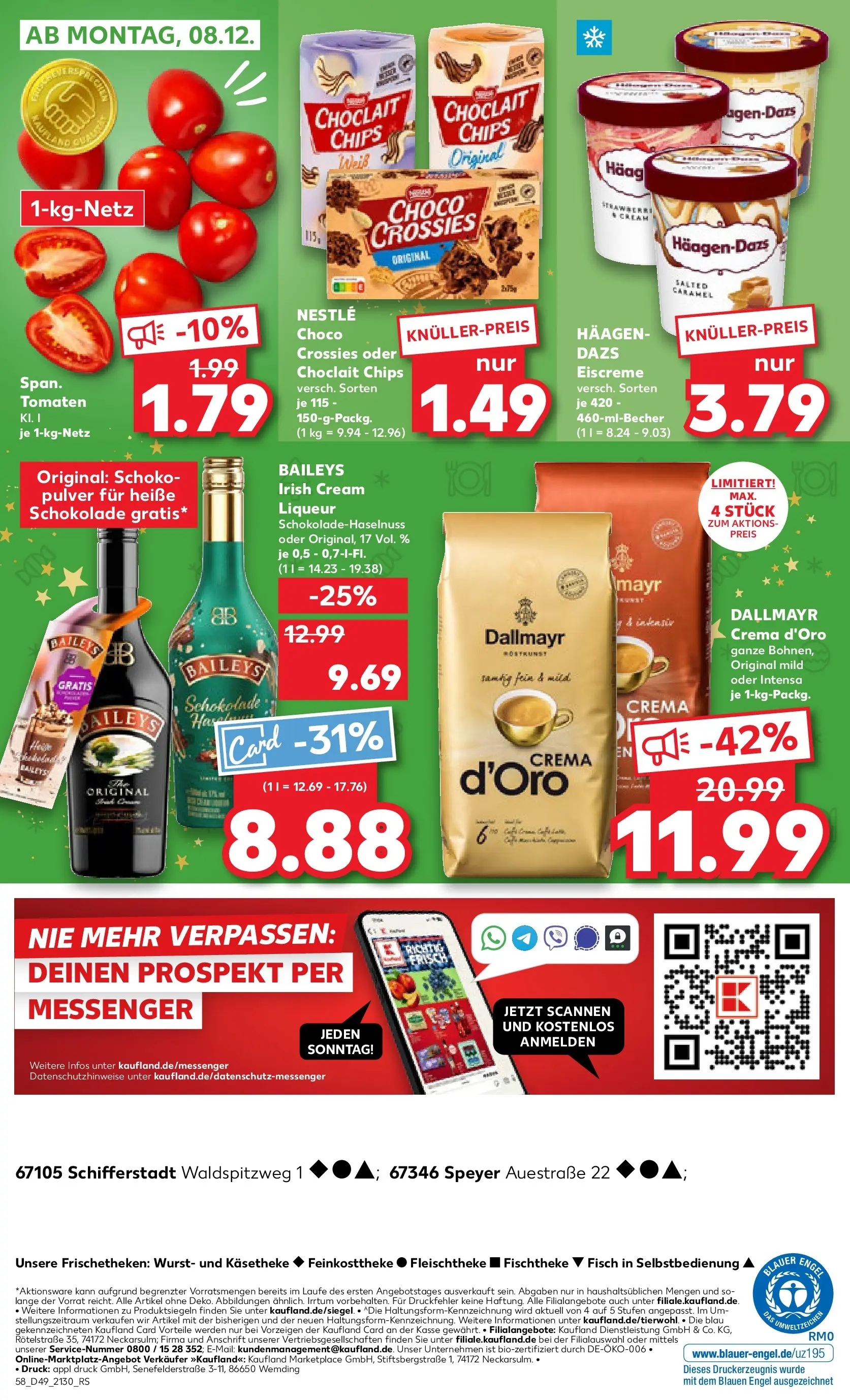 Prospekt Kaufland ab 04.12.2025 » Angebote und Werbung Online | Seite: 58 | Produkte: Tomaten, Dallmayr, Baileys, Chips Prospekt Kaufland ab 04.12.2025 » Angebote Online zum Blättern | Seite: 58 | Produkte: Tomaten, Dallmayr, Baileys, Chips