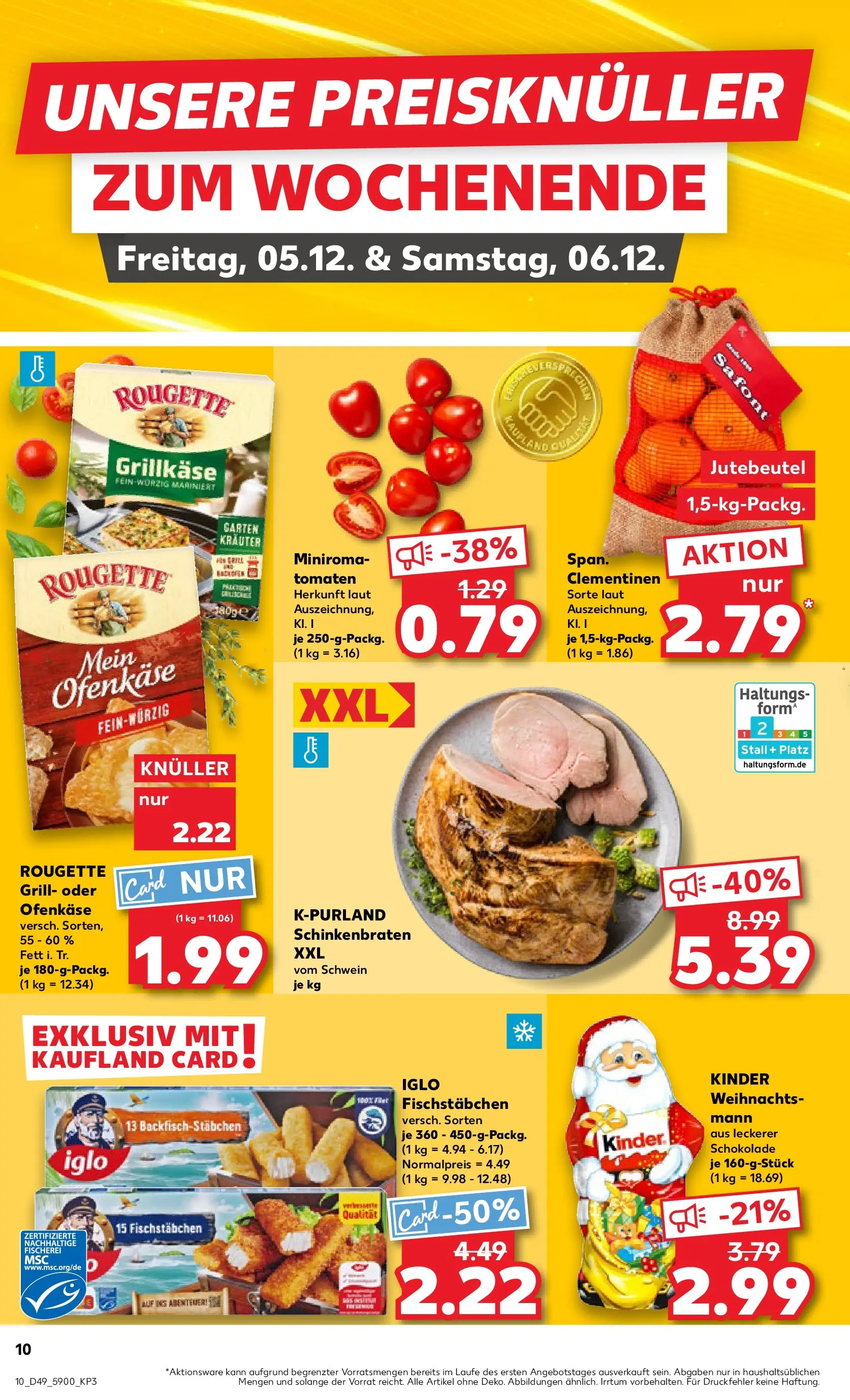 Prospekt Kaufland ab 04.12.2025 » Angebote Online zum Blättern | Seite: 10 | Produkte: Kinder schokolade, Schokolade, Iglo, Fischstabchen