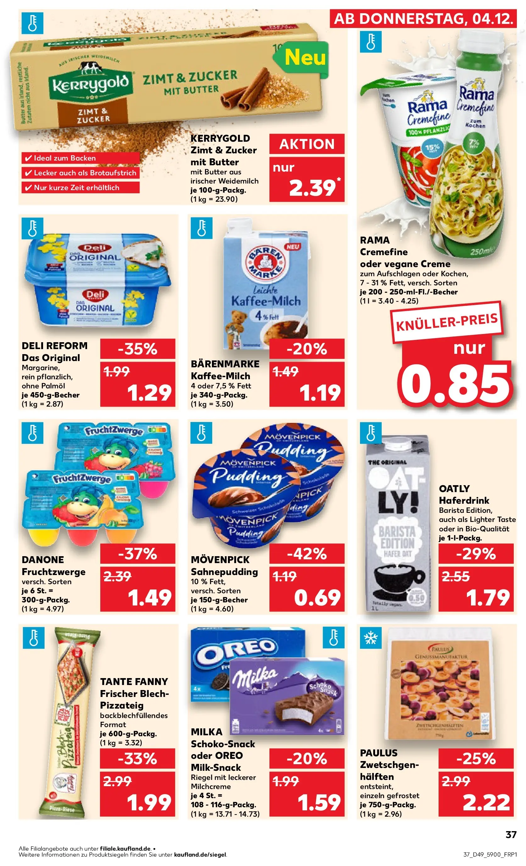 Prospekt Kaufland ab 04.12.2025 » Angebote Online zum Blättern | Seite: 37 | Produkte: Kocher, Fruchtzwerge, Pudding, Haferdrink