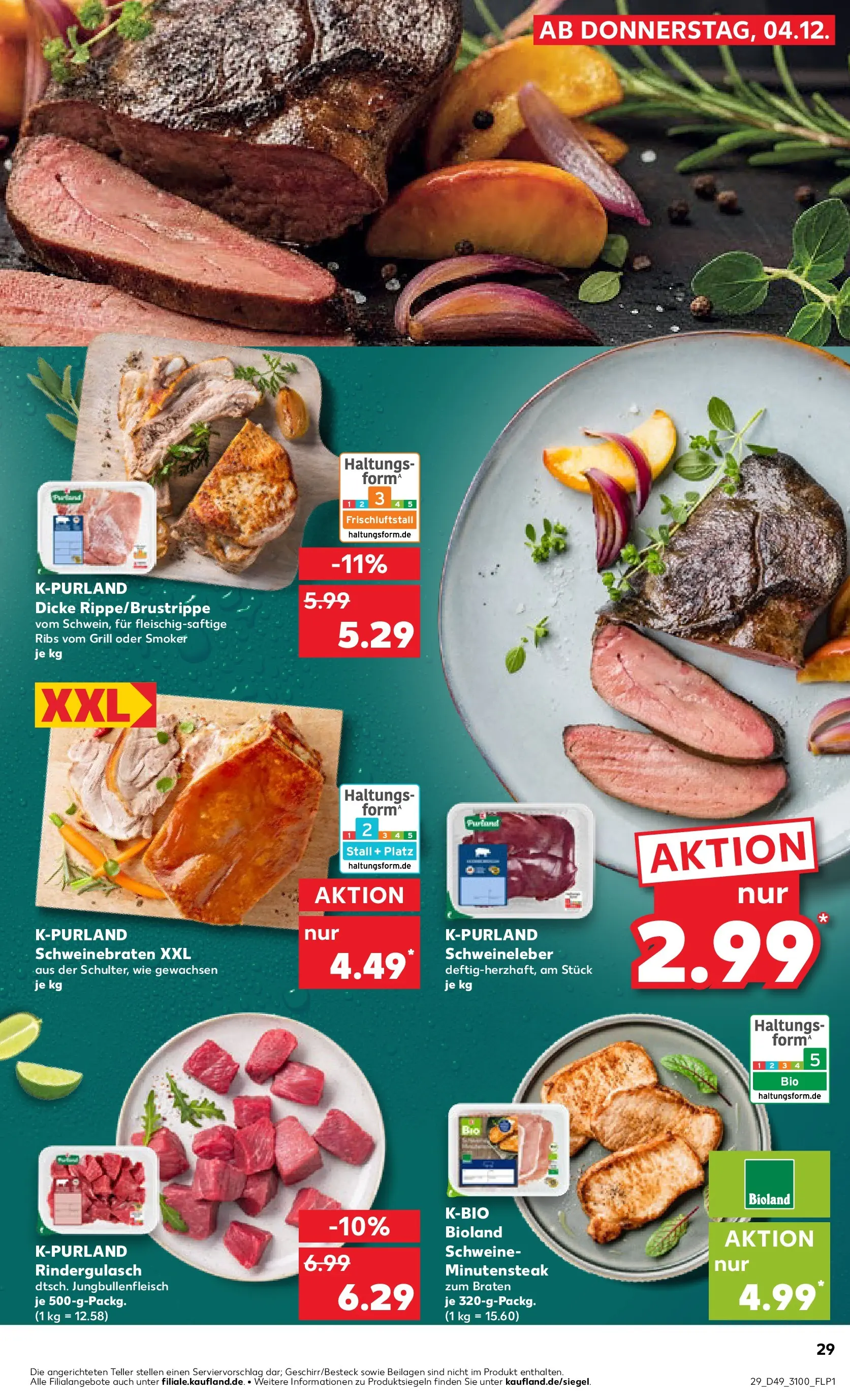 Prospekt Kaufland ab 04.12.2025 » Angebote Online zum Blättern | Seite: 29 | Produkte: Grill, Rindergulasch, Steak