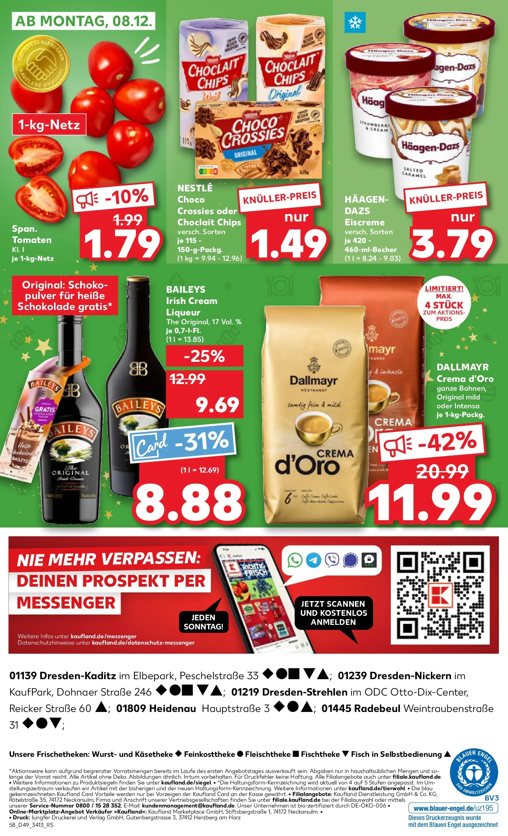 Prospekt Kaufland ab 04.12.2025 » Angebote Online zum Blättern | Seite: 58 | Produkte: Tomaten, Eiscreme, Fisch, Chips